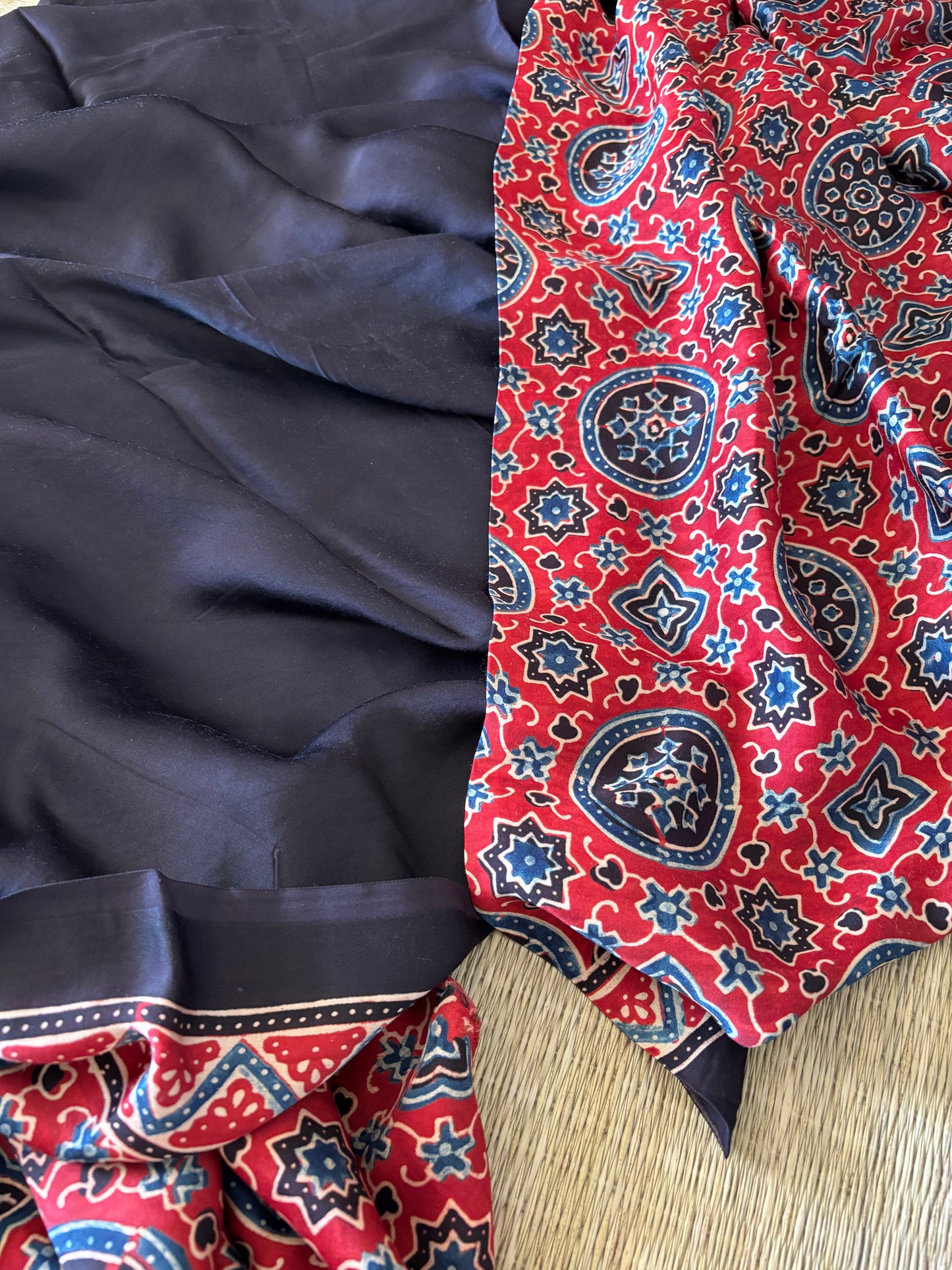 Ajrakh Modal Silk Saree