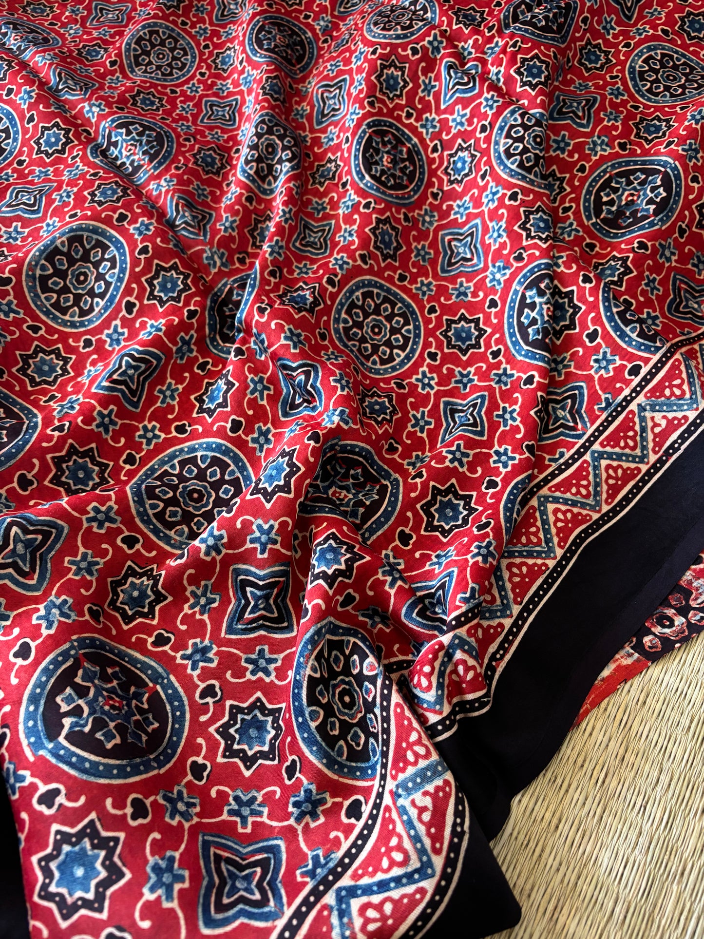 Ajrakh Modal Silk Saree