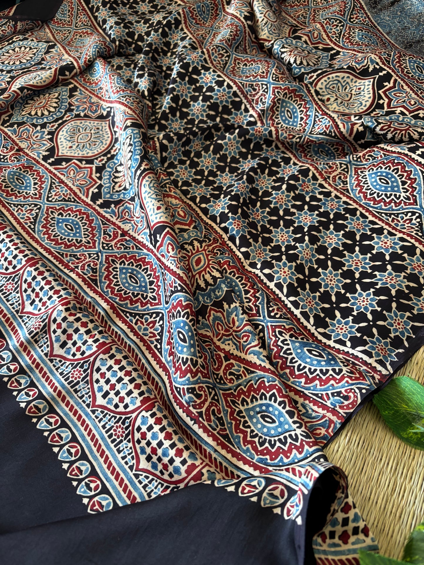 Ajrakh Modal Silk Saree