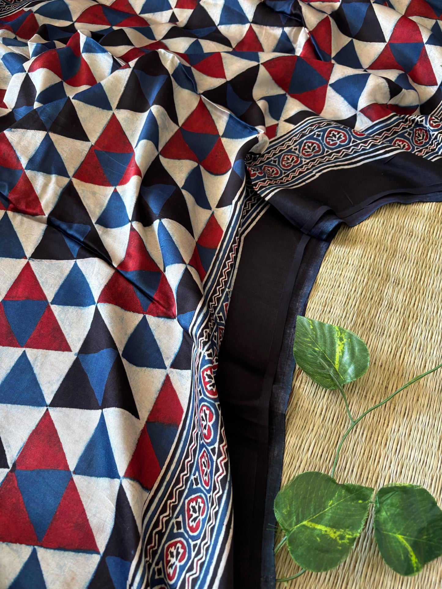 Ajrakh Modal Silk Saree