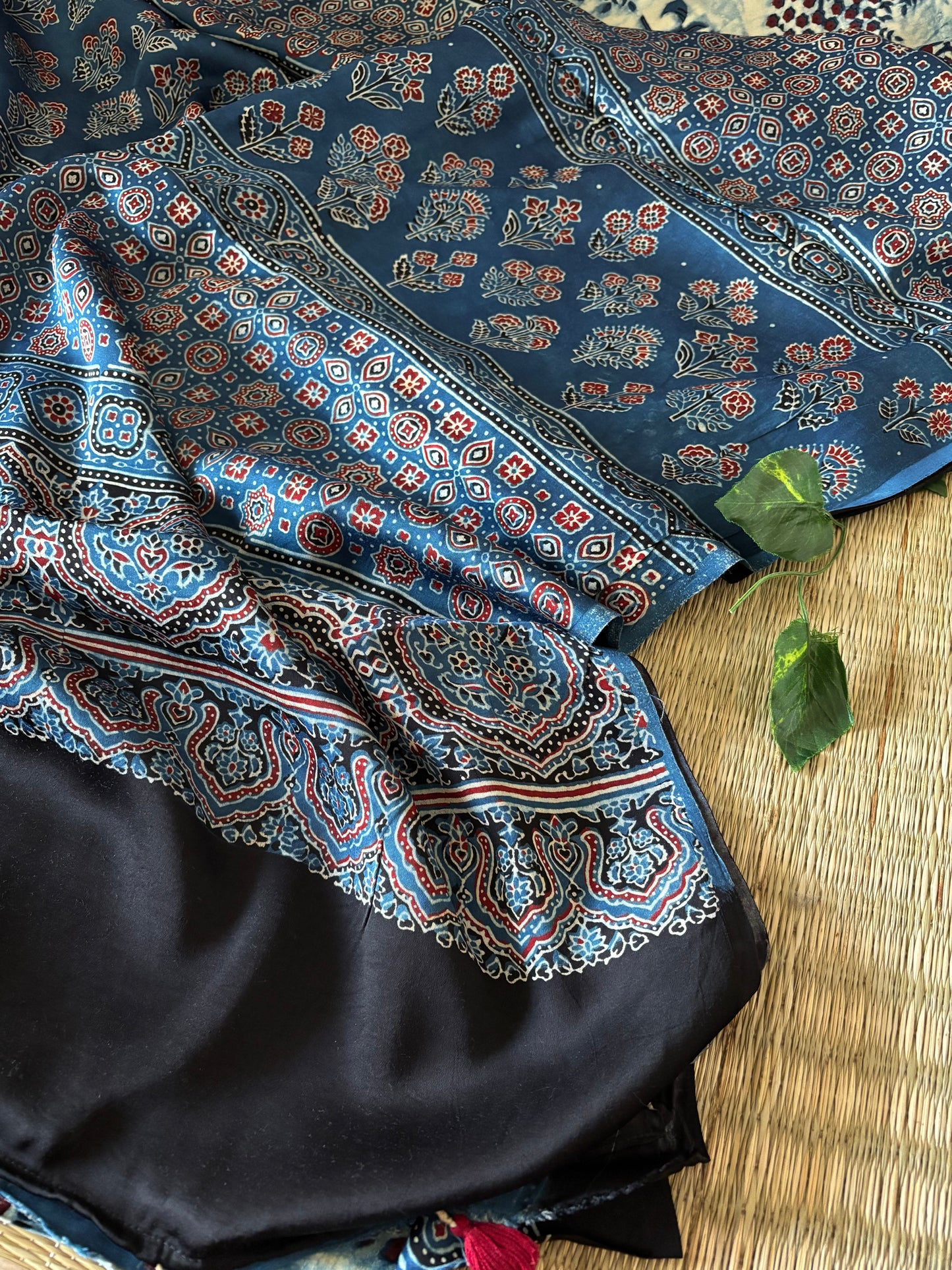 Ajrakh Modal Silk Saree