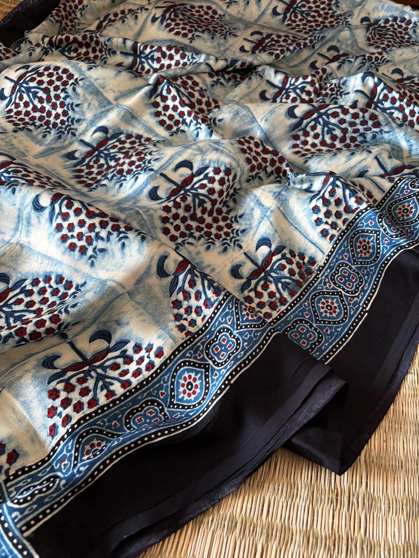 Ajrakh Modal Silk Saree