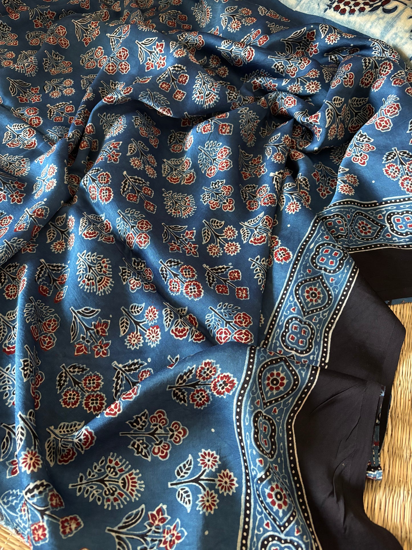 Ajrakh Modal Silk Saree