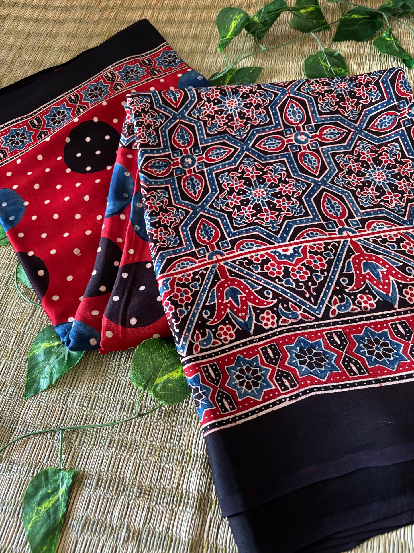 Ajrakh Modal Silk Saree