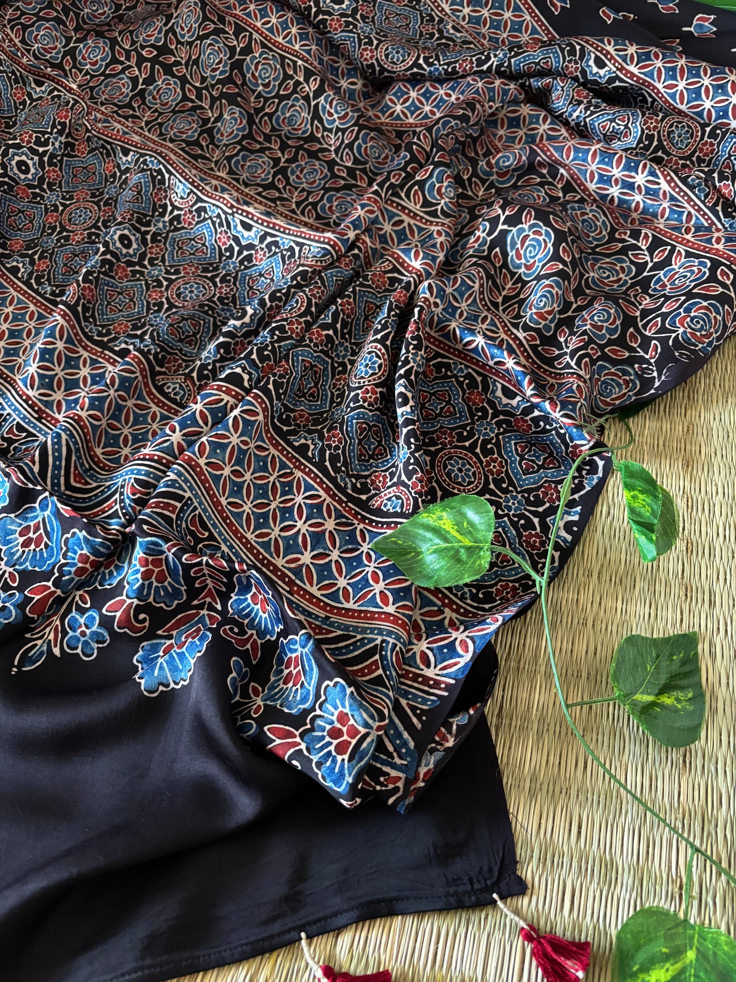 Ajrakh Modal Silk Saree