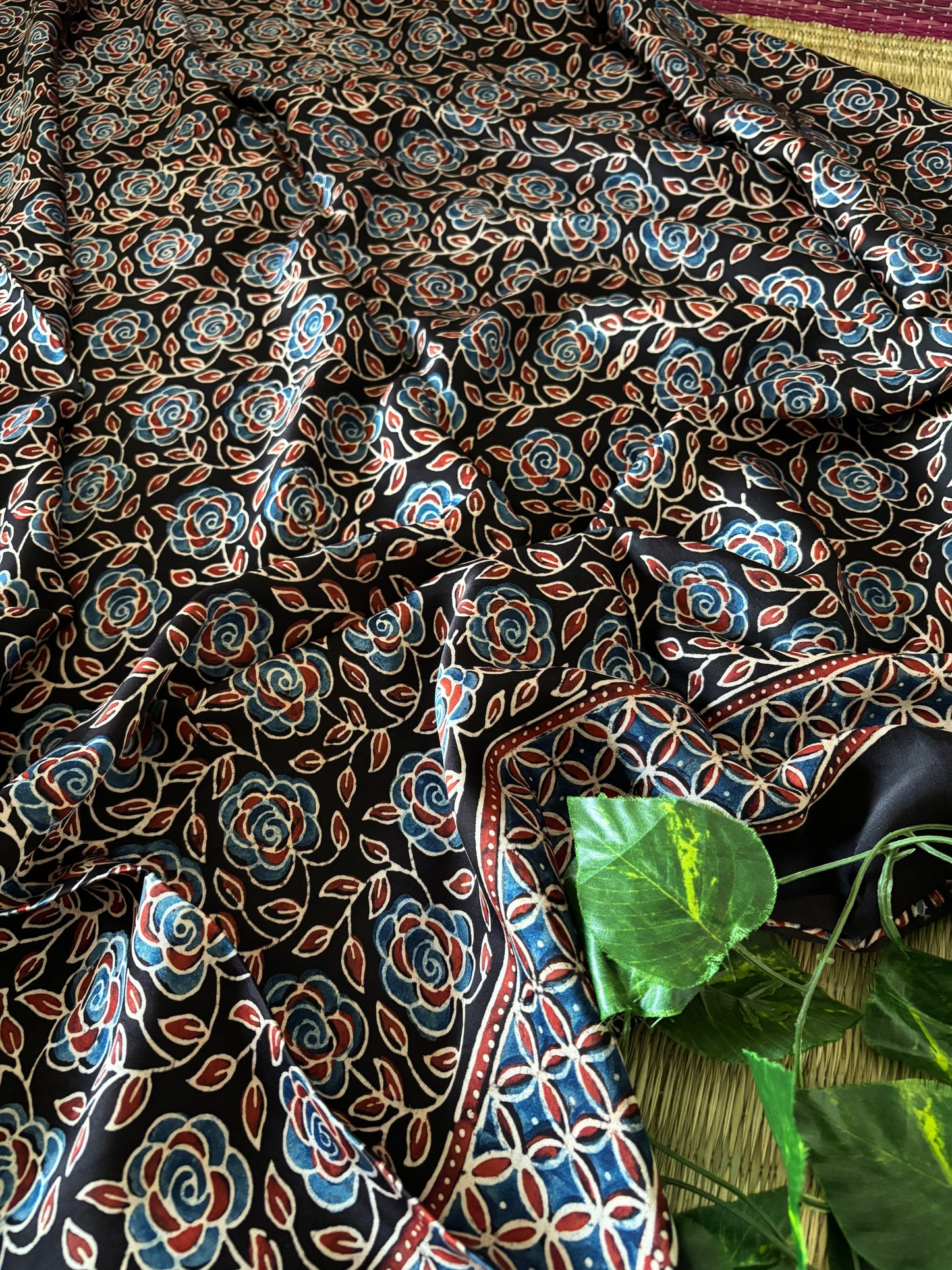Ajrakh Modal Silk Saree