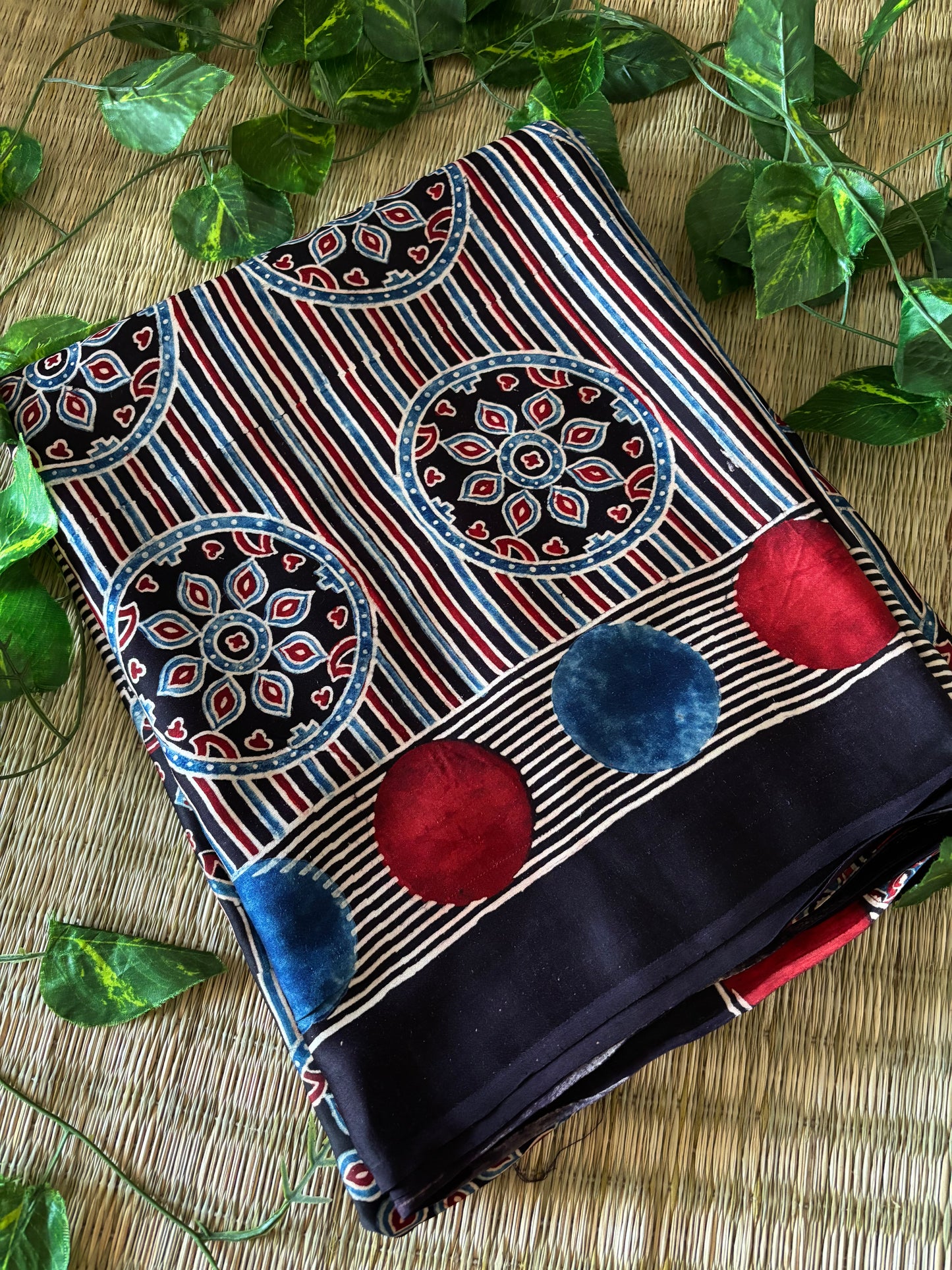 Ajrakh Modal Silk Saree