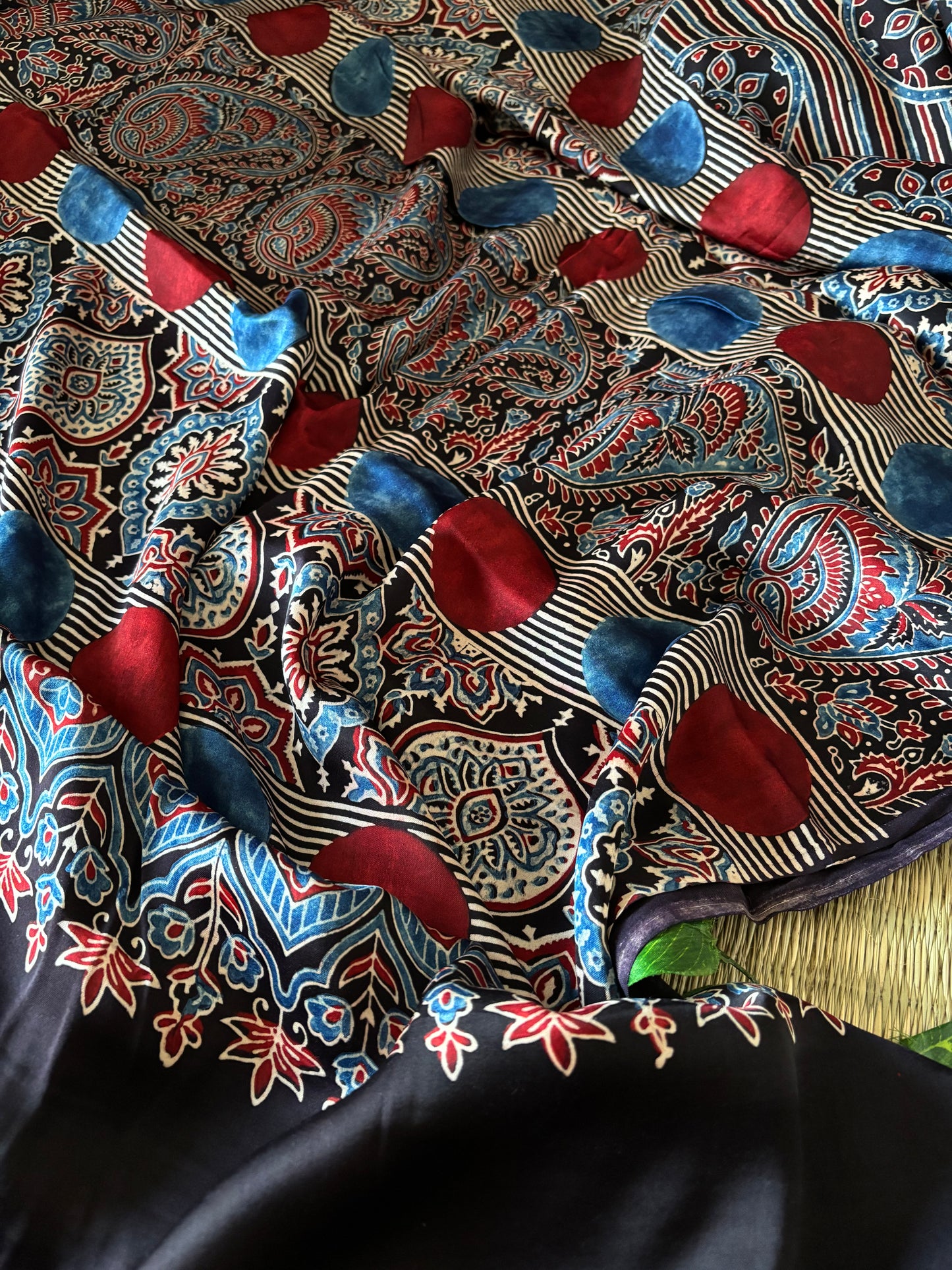 Ajrakh Modal Silk Saree