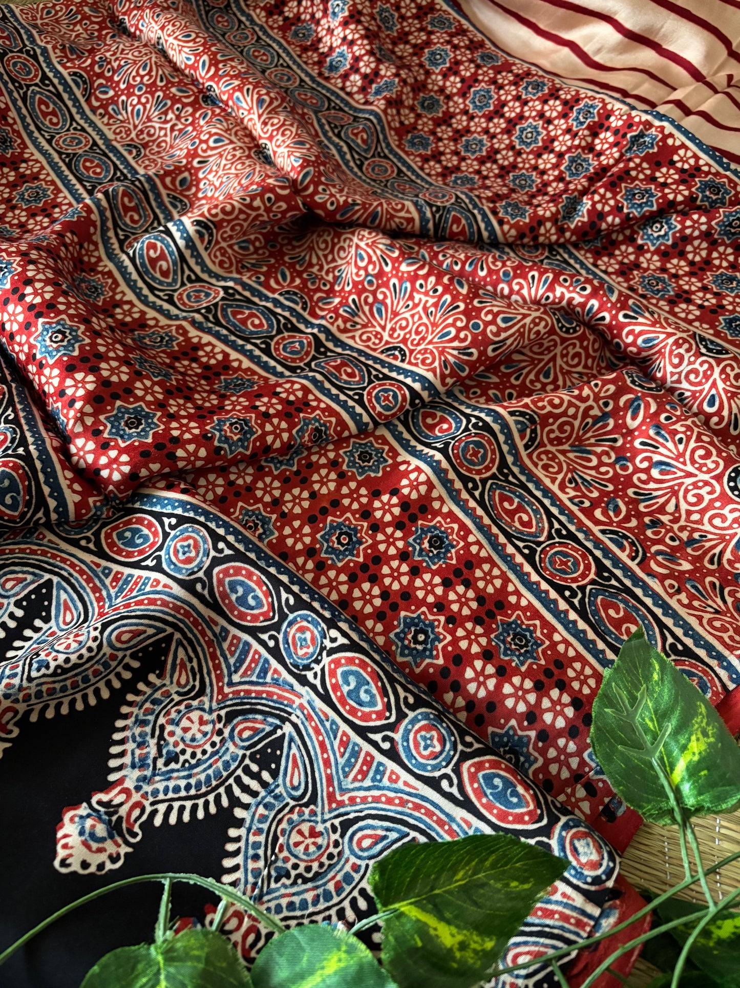 Ajrakh Modal Silk Saree