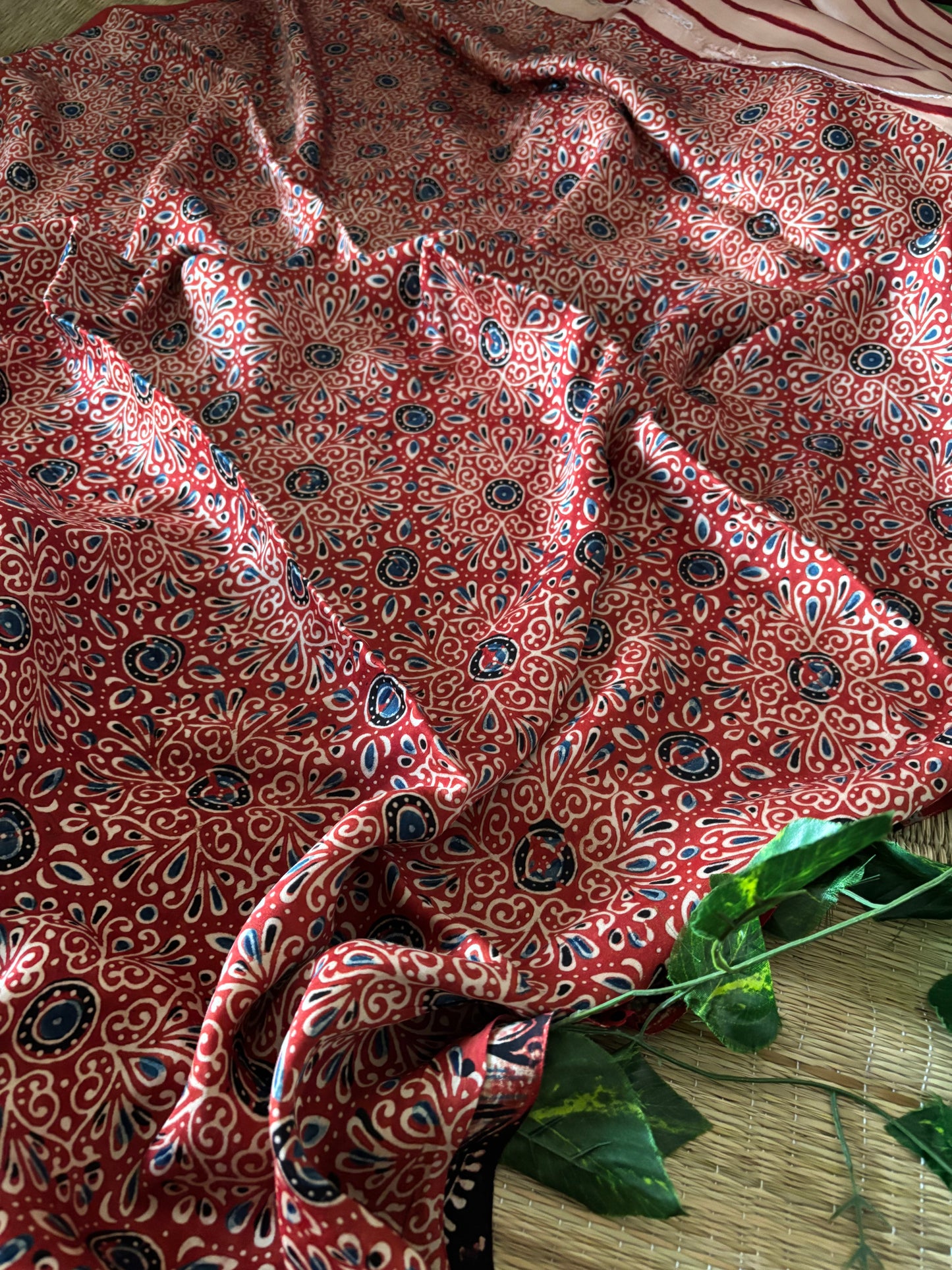 Ajrakh Modal Silk Saree