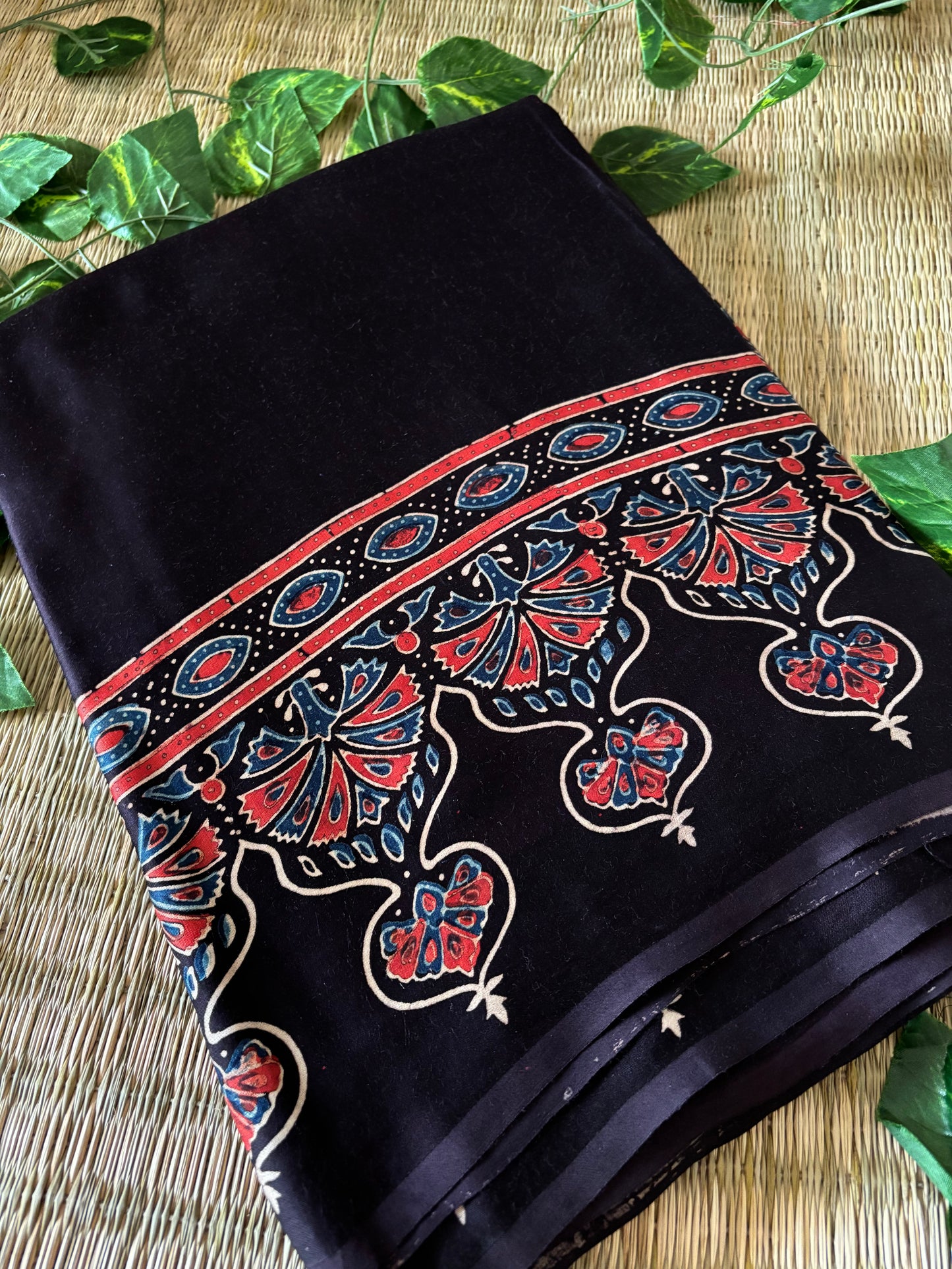 Ajrakh Modal Silk Saree