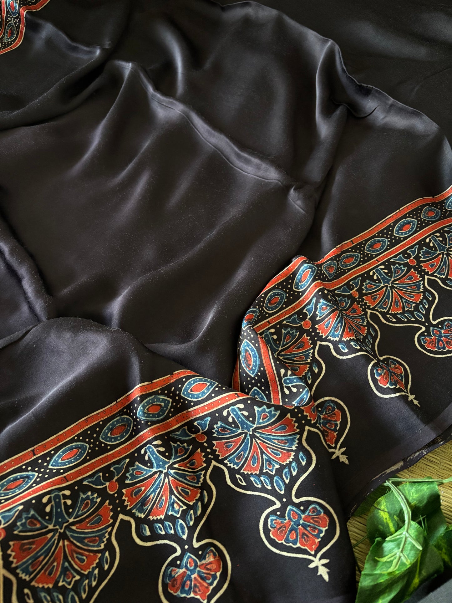 Ajrakh Modal Silk Saree