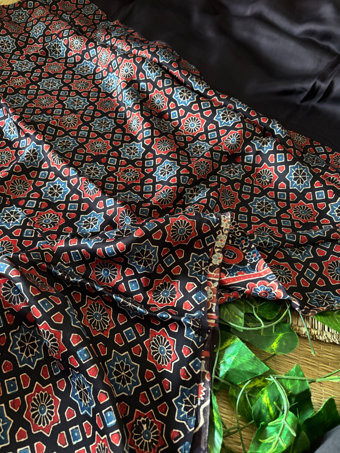 Ajrakh Modal Silk Saree
