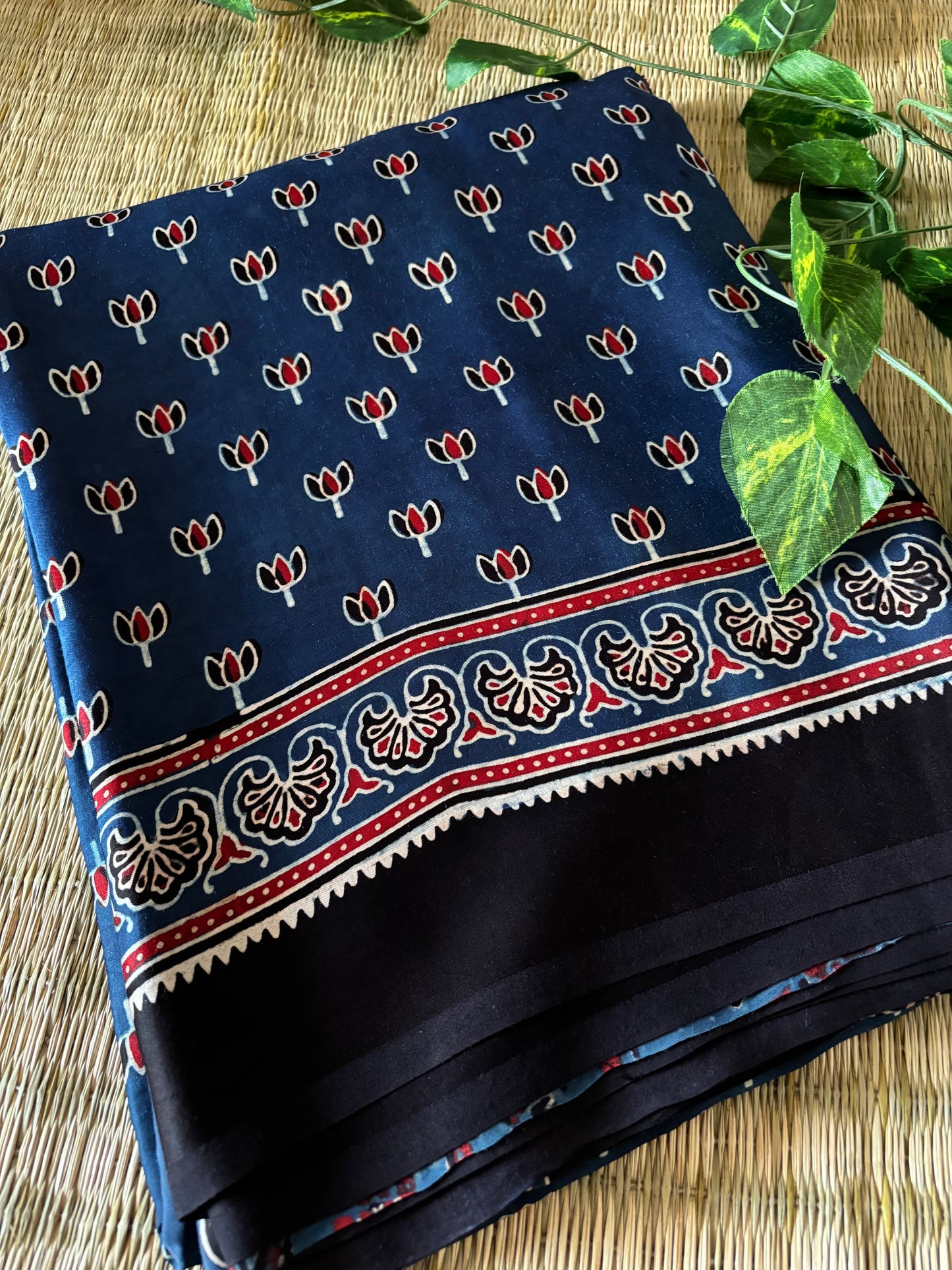 Ajrakh Modal Silk Saree