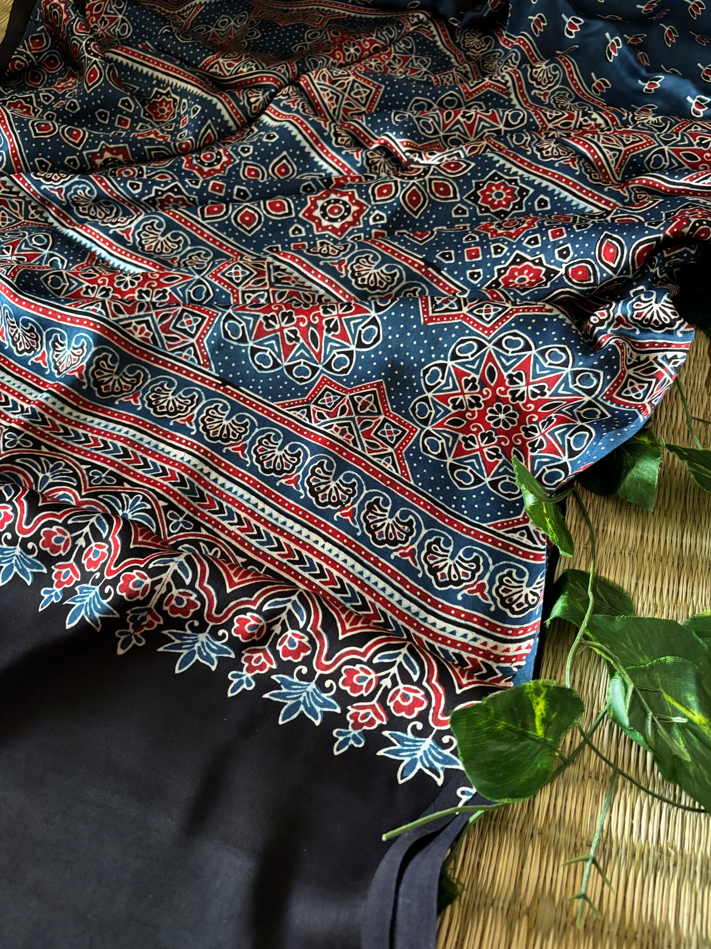 Ajrakh Modal Silk Saree