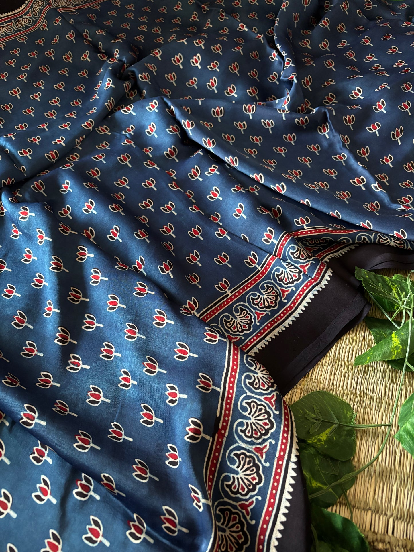 Ajrakh Modal Silk Saree