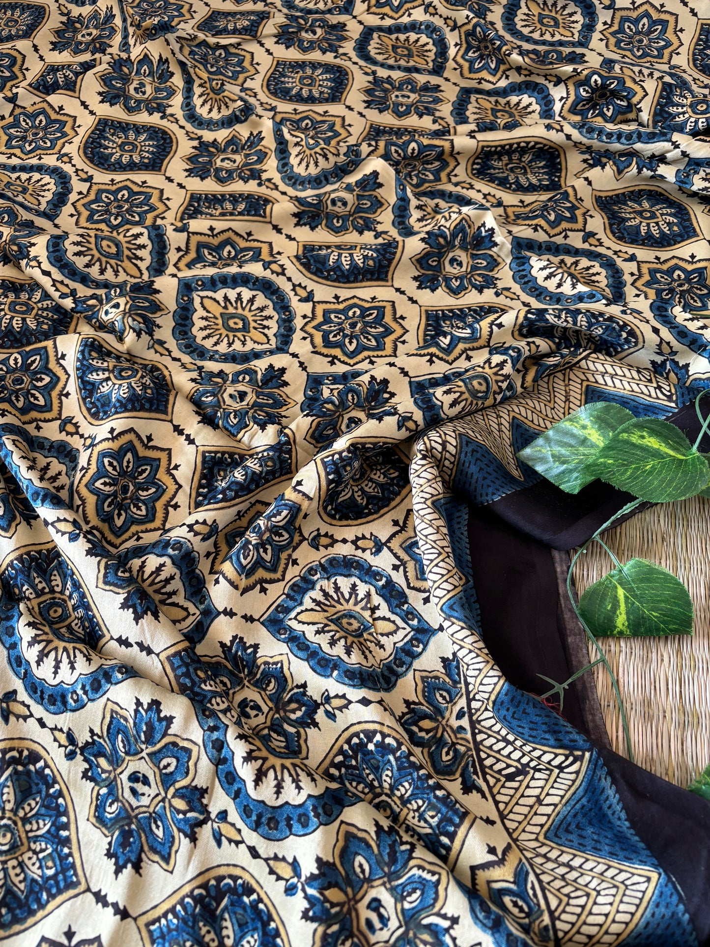 Ajrakh Modal Silk Saree