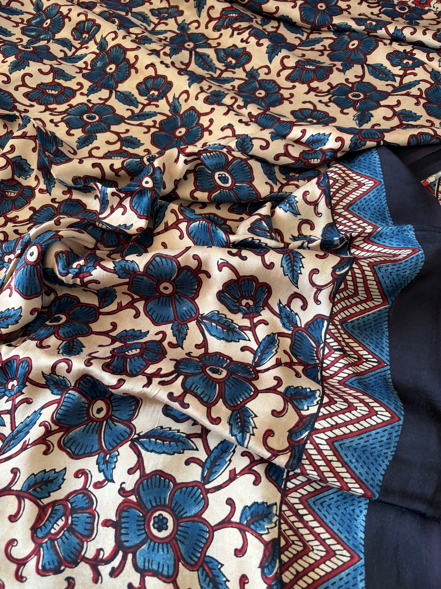 Ajrakh Modal Silk Saree