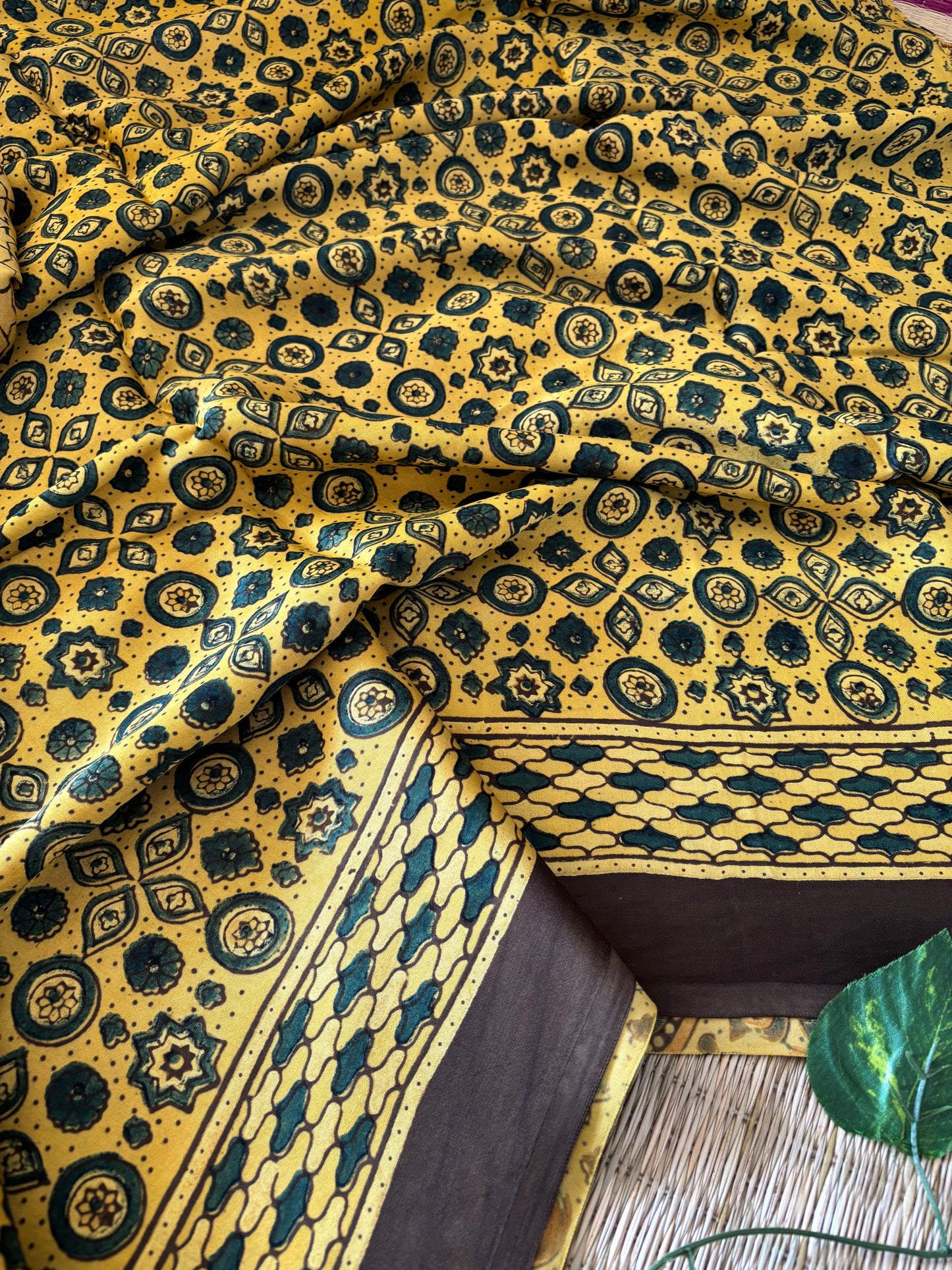 Ajrakh Modal Silk Saree