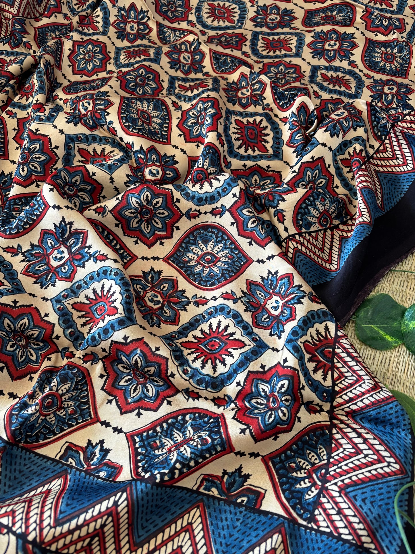 Ajrakh Modal Silk Saree