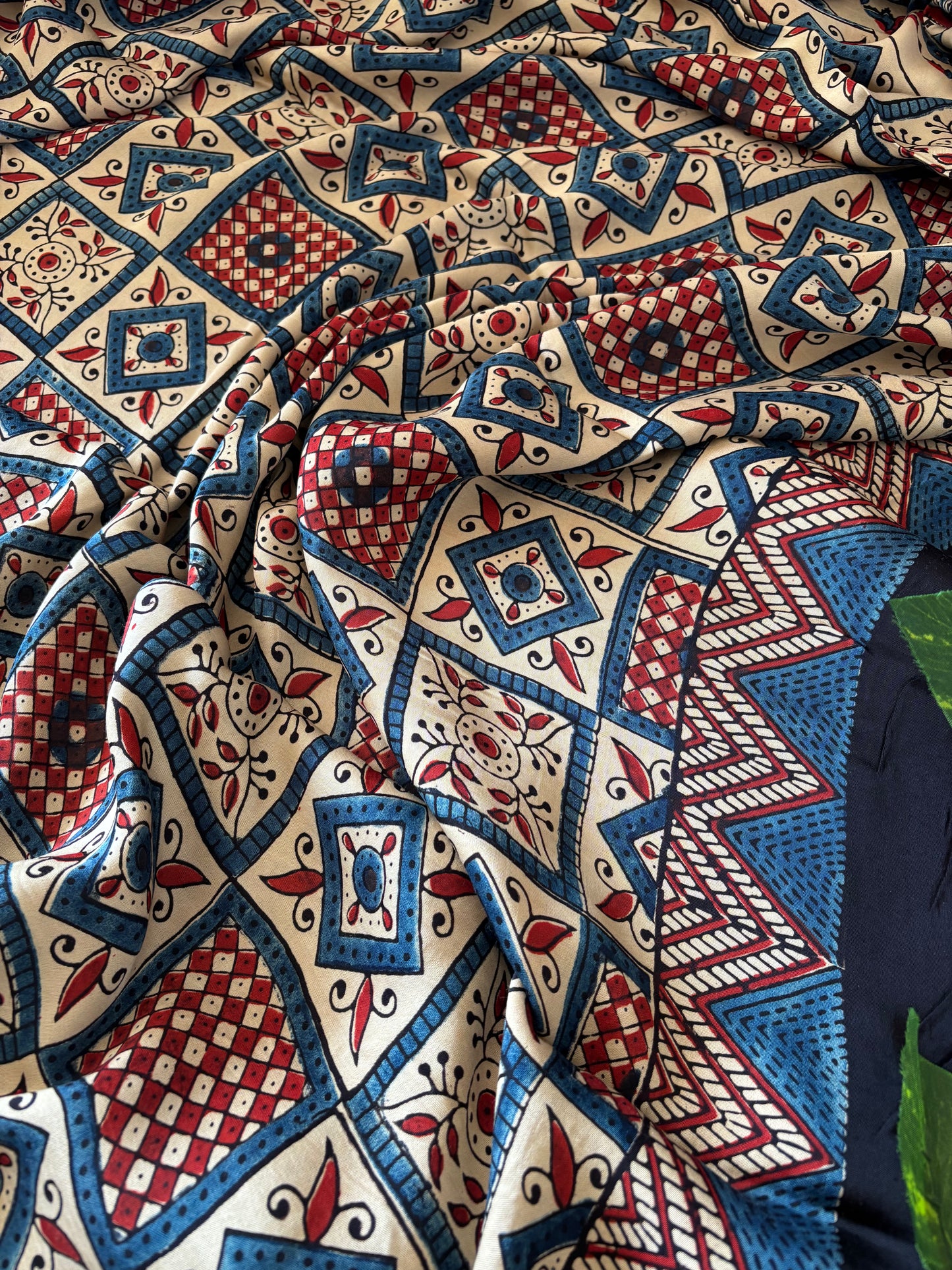 Ajrakh Modal Silk Saree