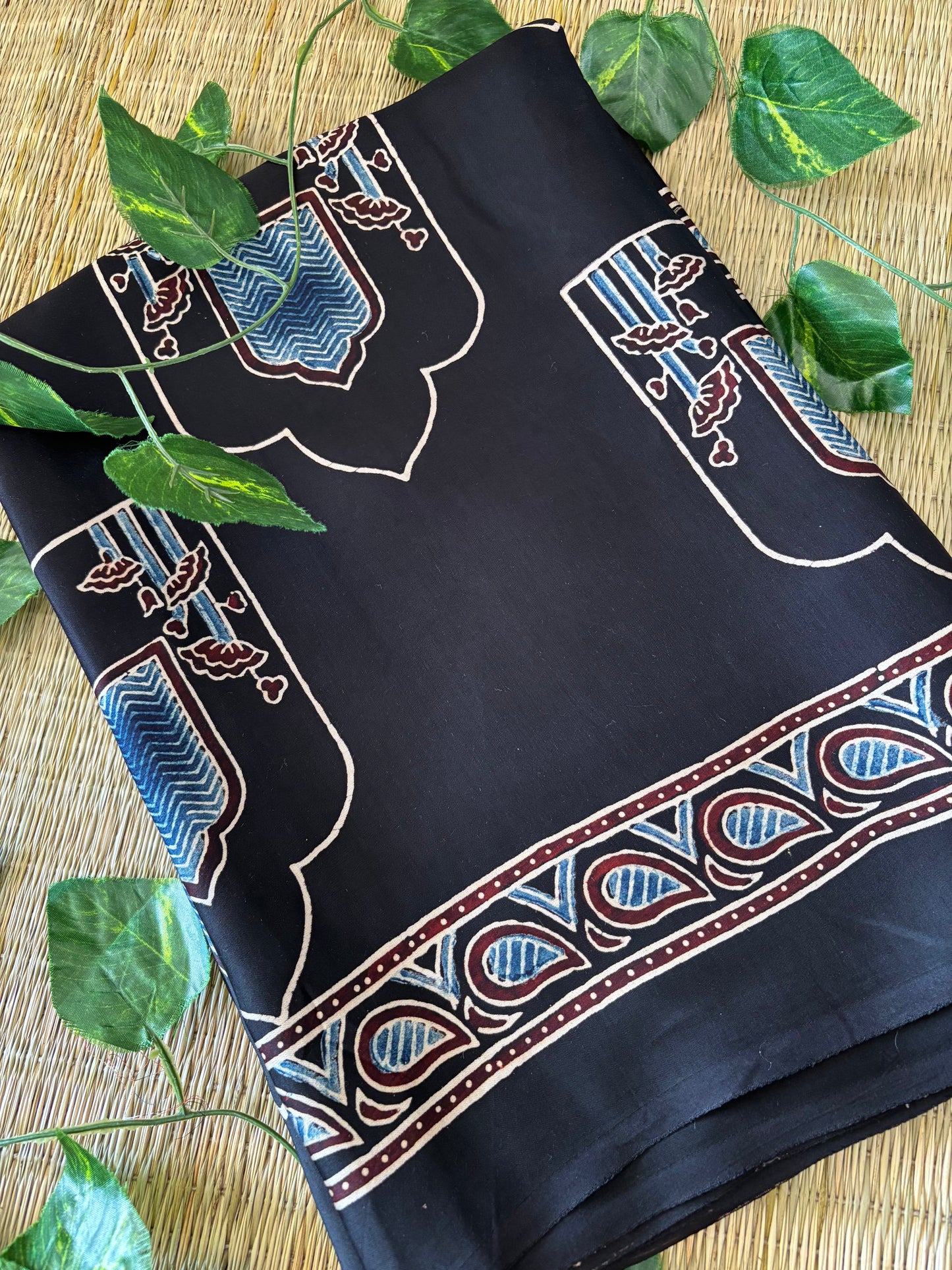 Ajrakh Modal Silk Saree