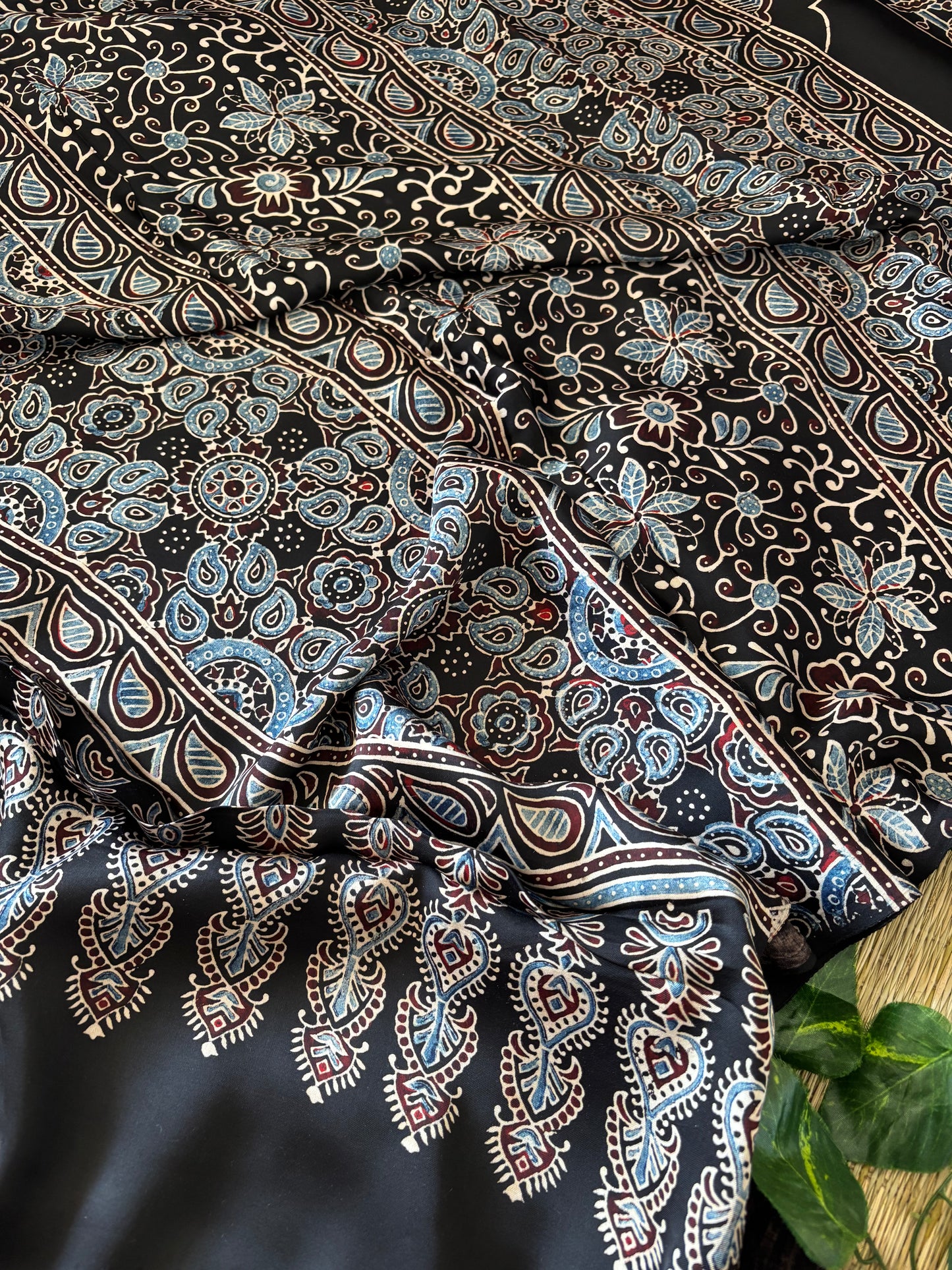 Ajrakh Modal Silk Saree