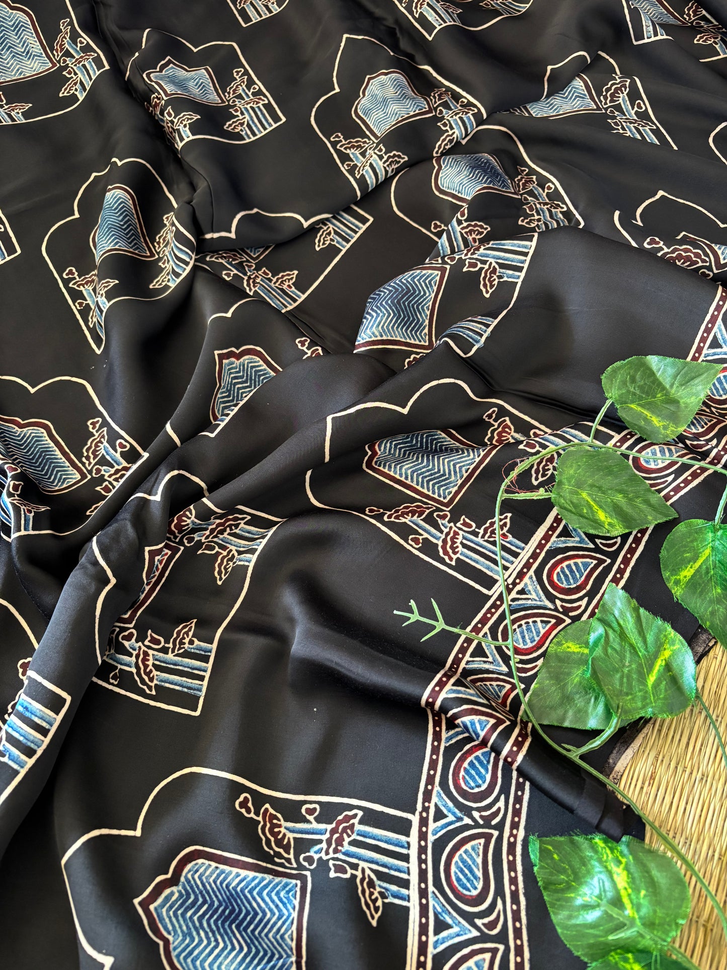 Ajrakh Modal Silk Saree