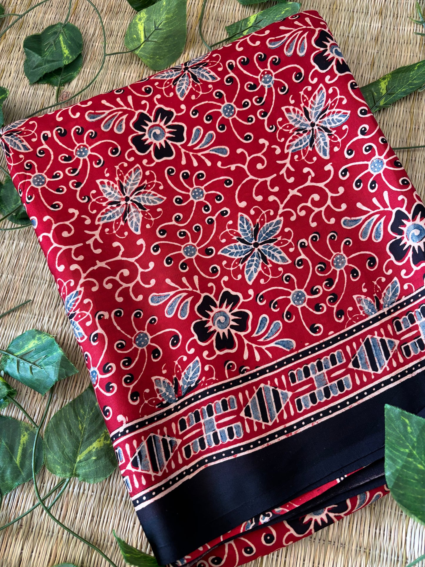 Ajrakh Modal Silk Saree