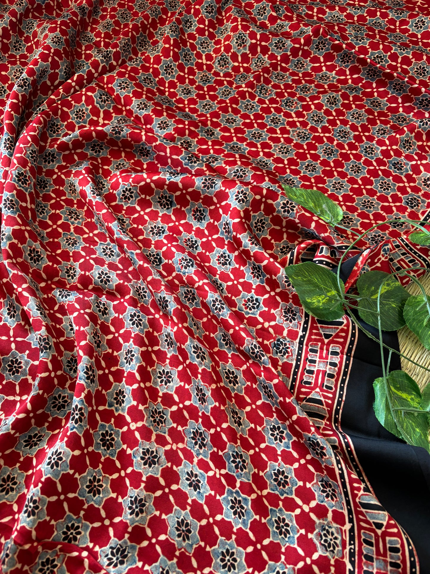 Ajrakh Modal Silk Saree