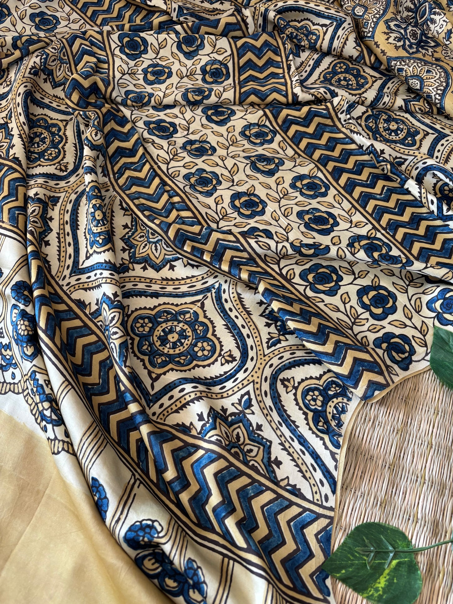 Ajrakh Modal Silk Saree