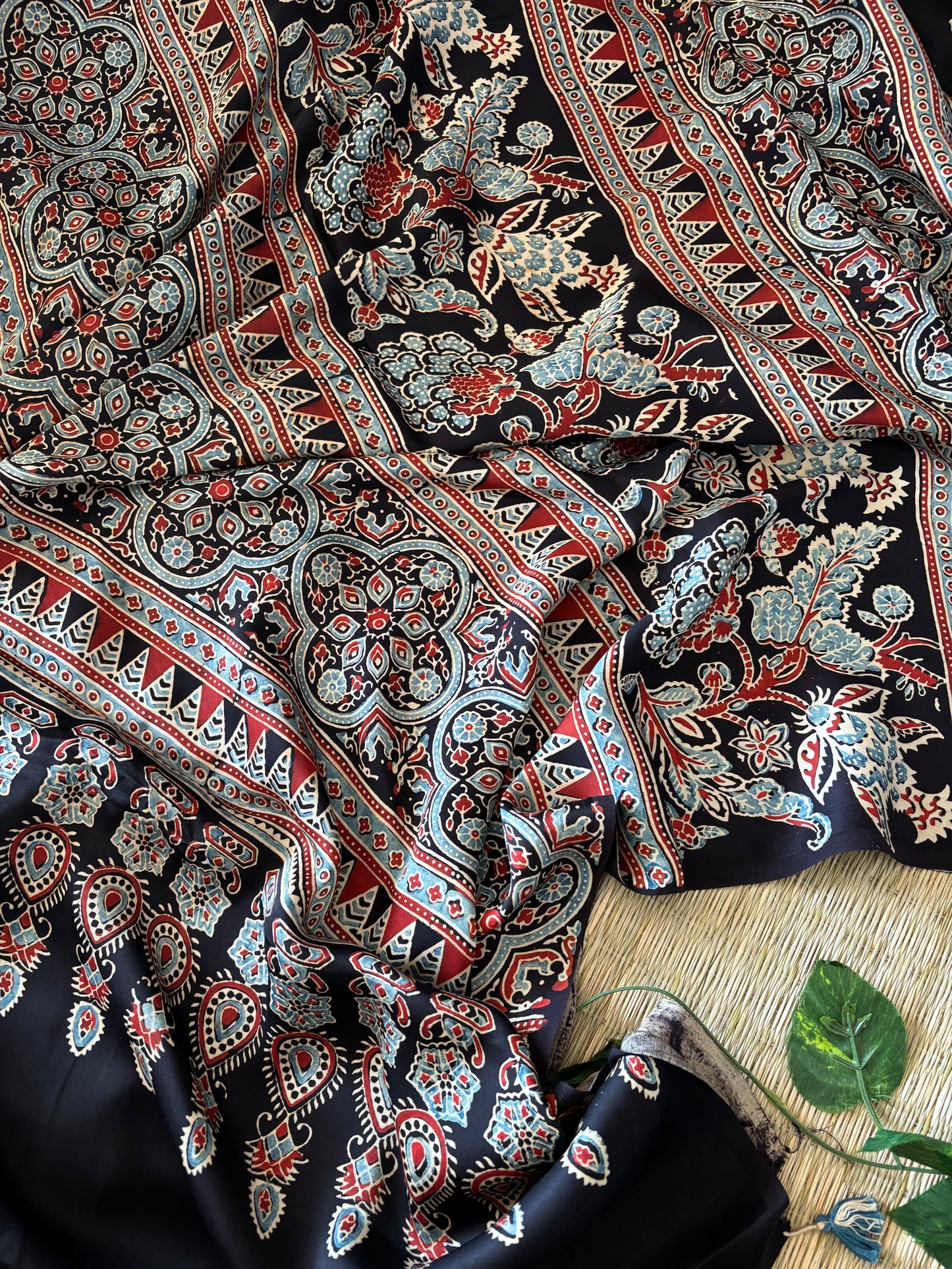 Ajrakh Modal Silk Saree