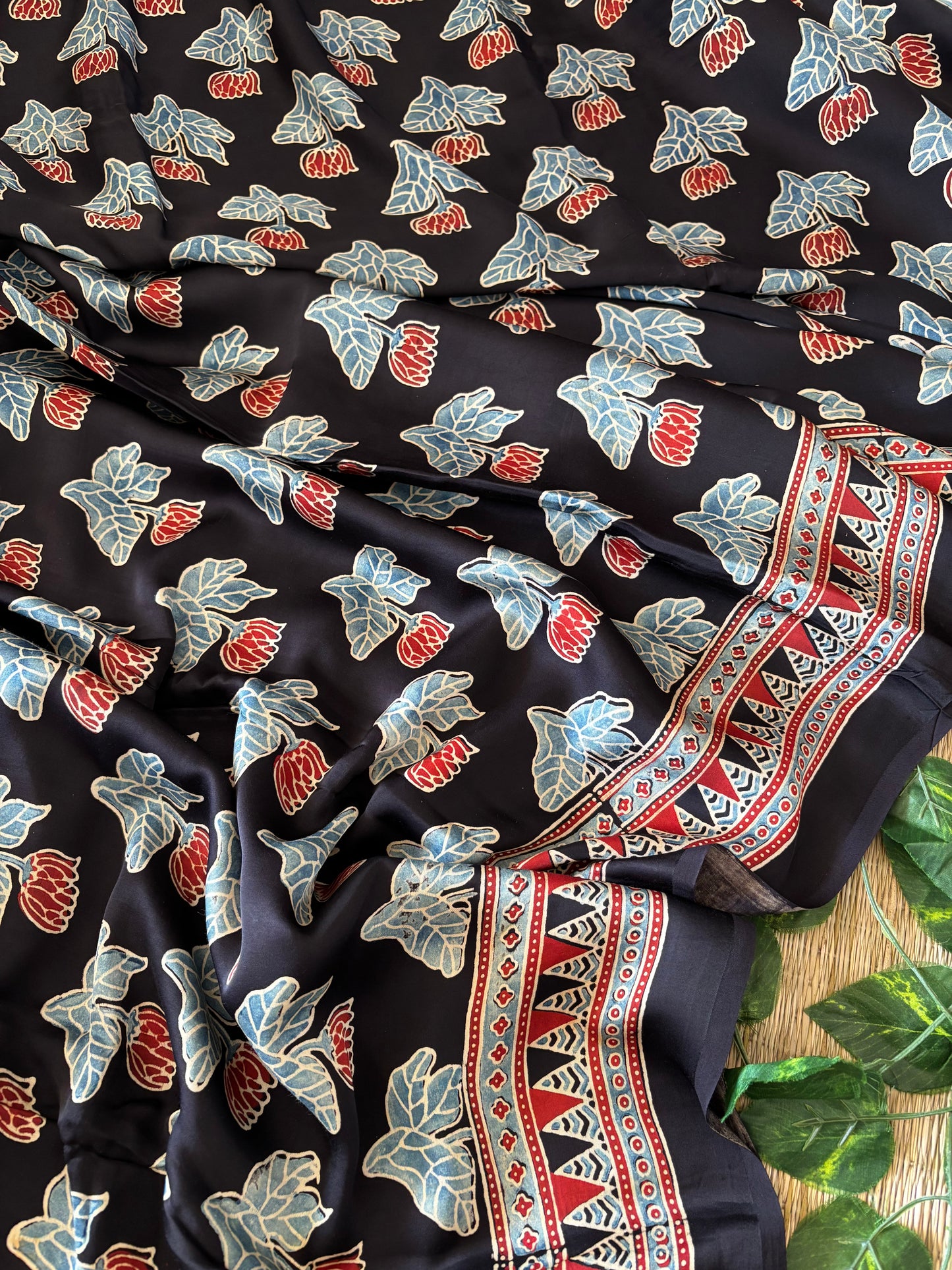 Ajrakh Modal Silk Saree