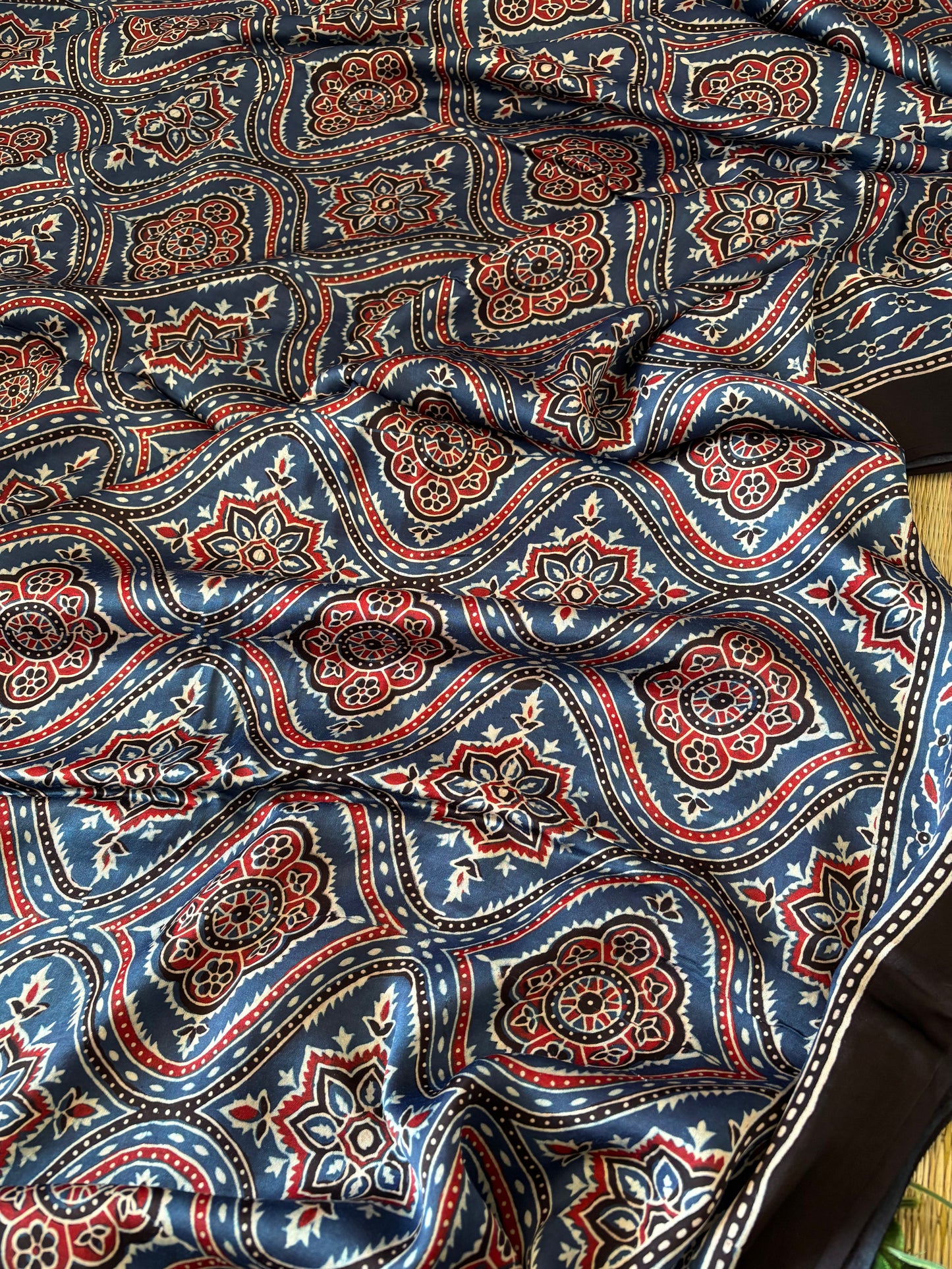 Ajrakh Modal Silk Saree