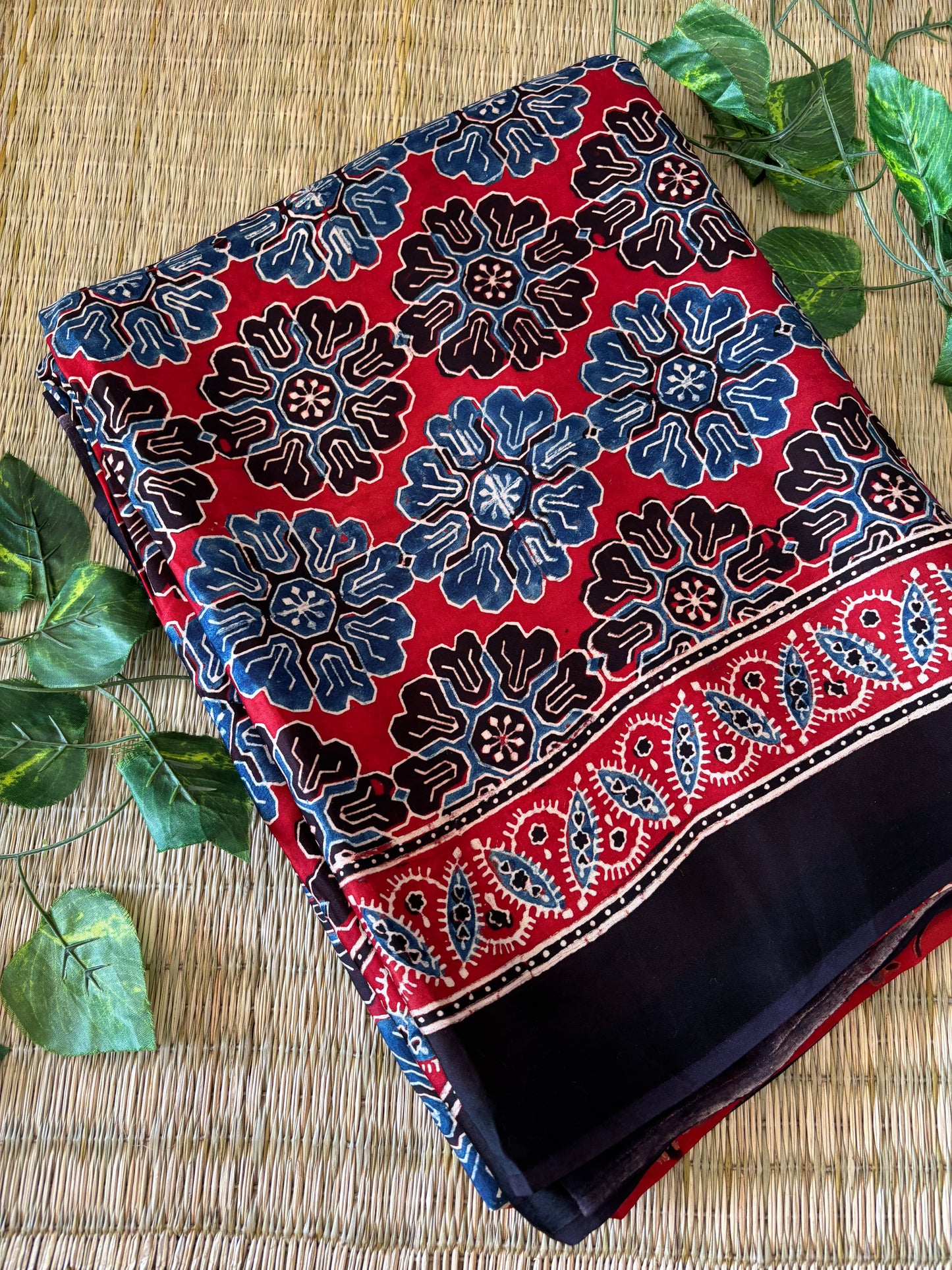 Ajrakh Modal Silk Saree