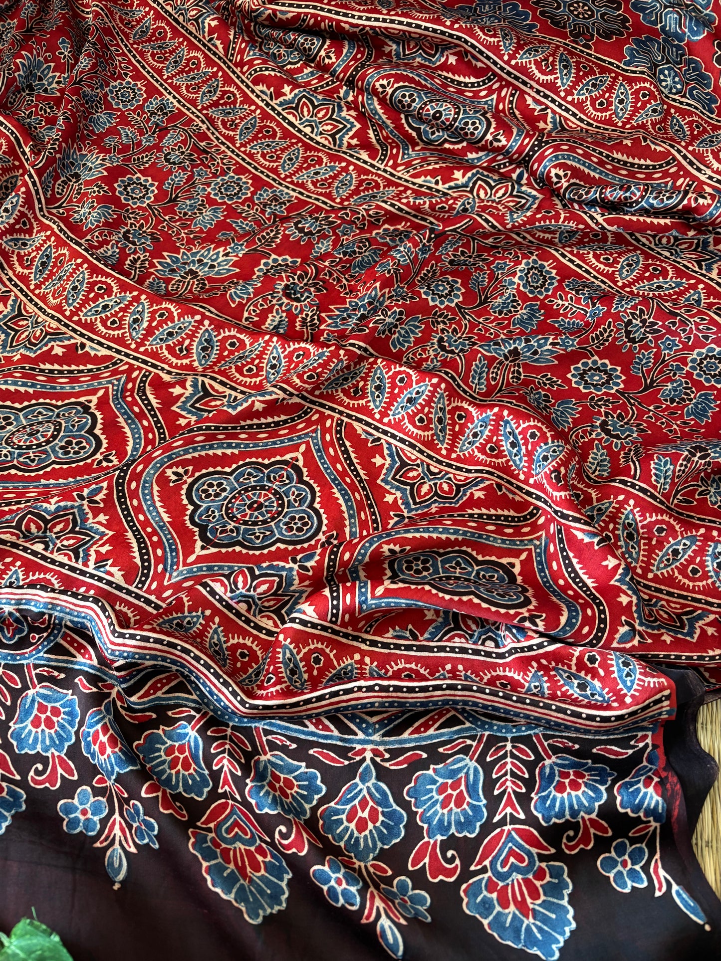 Ajrakh Modal Silk Saree