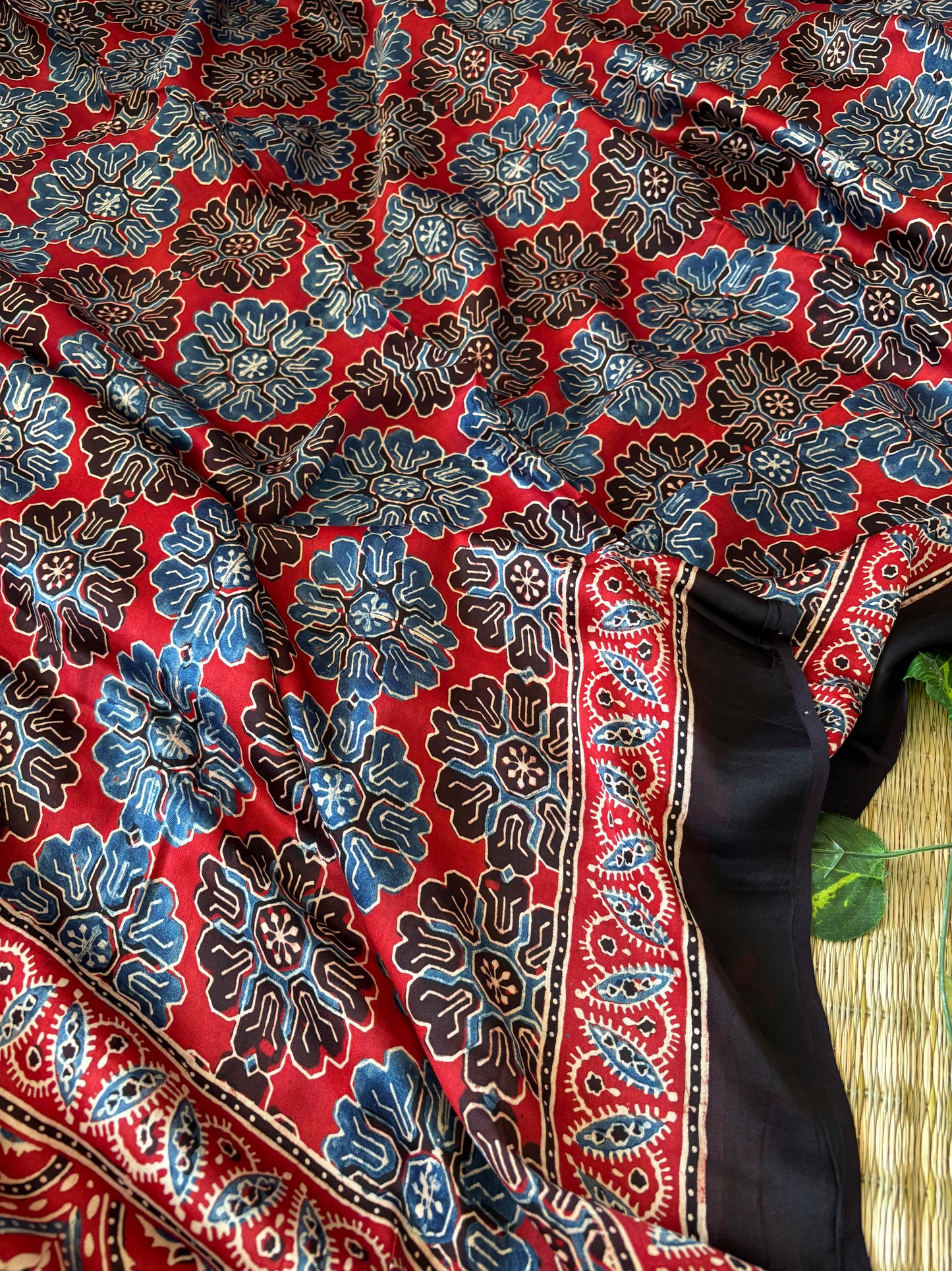 Ajrakh Modal Silk Saree