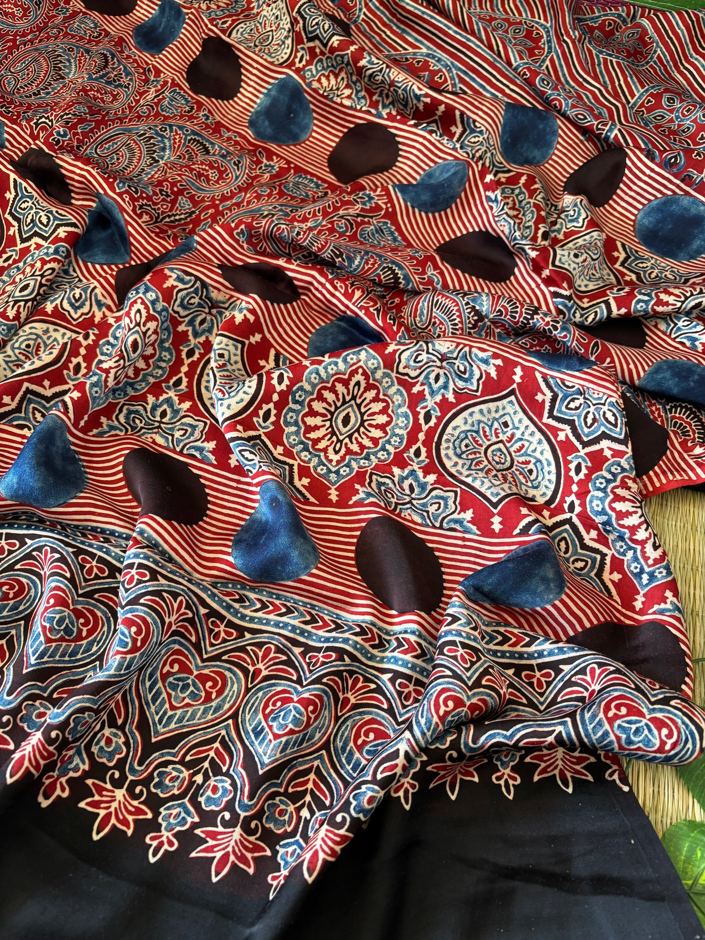 Ajrakh Modal Silk Saree