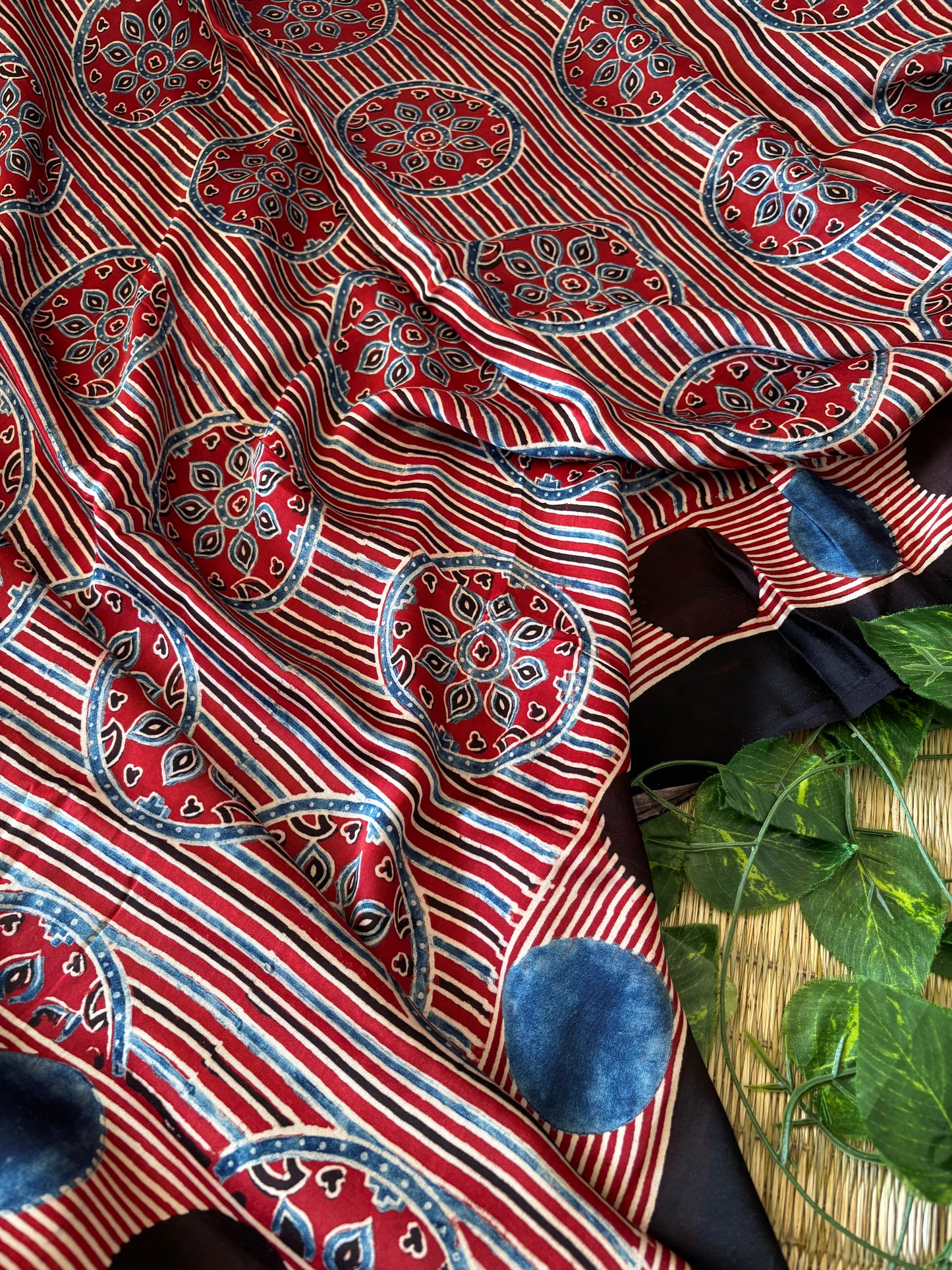 Ajrakh Modal Silk Saree