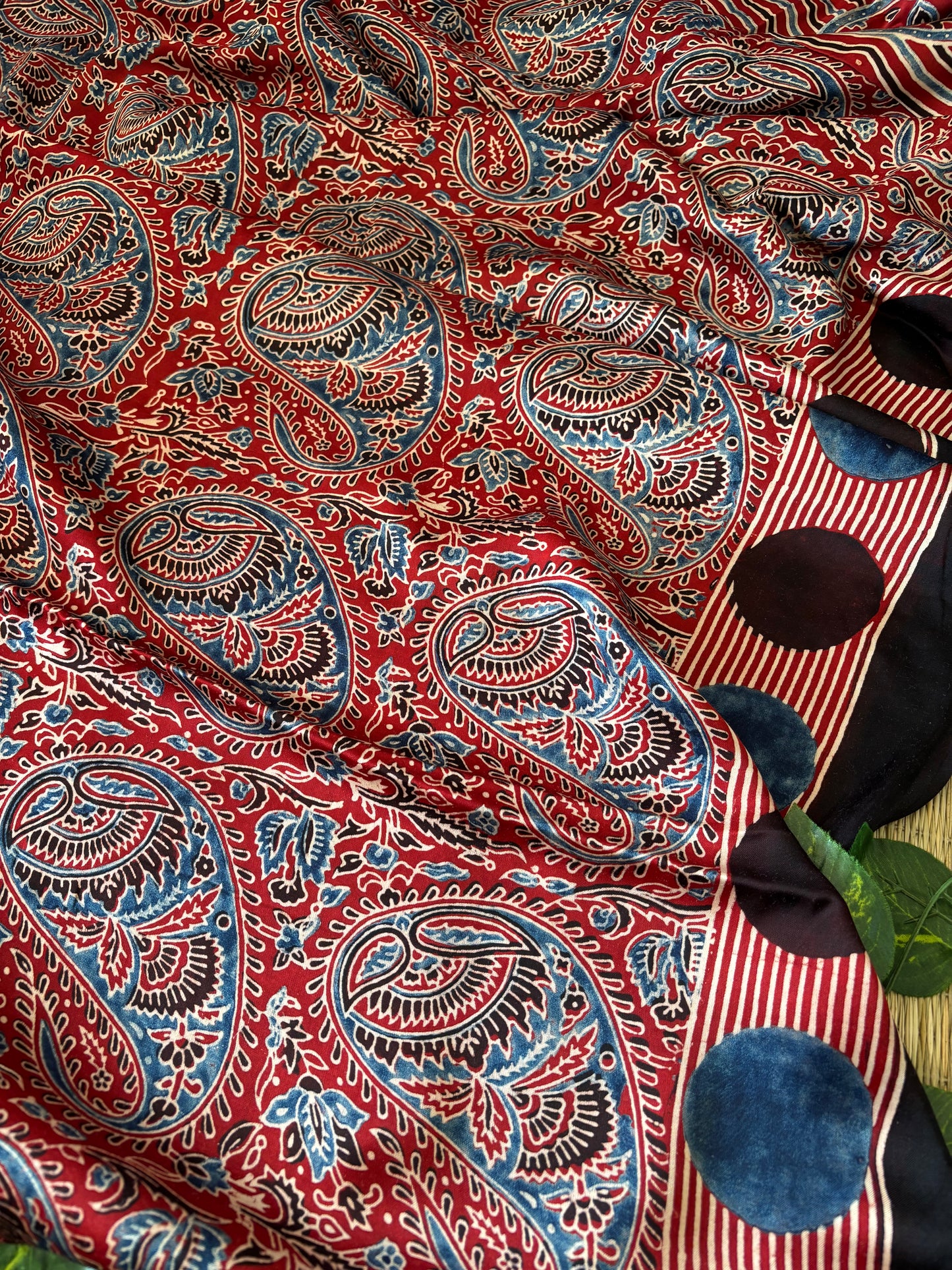 Ajrakh Modal Silk Saree