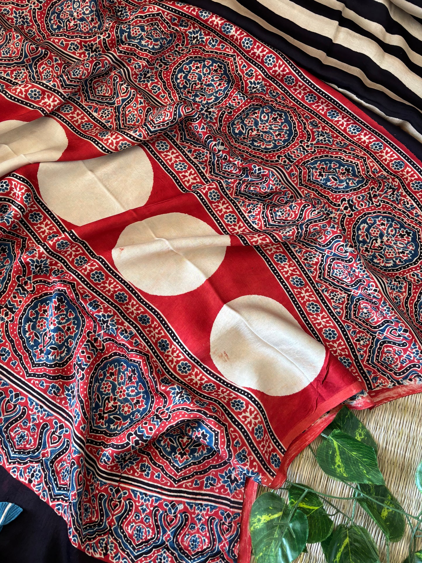 Ajrakh Modal Silk Saree