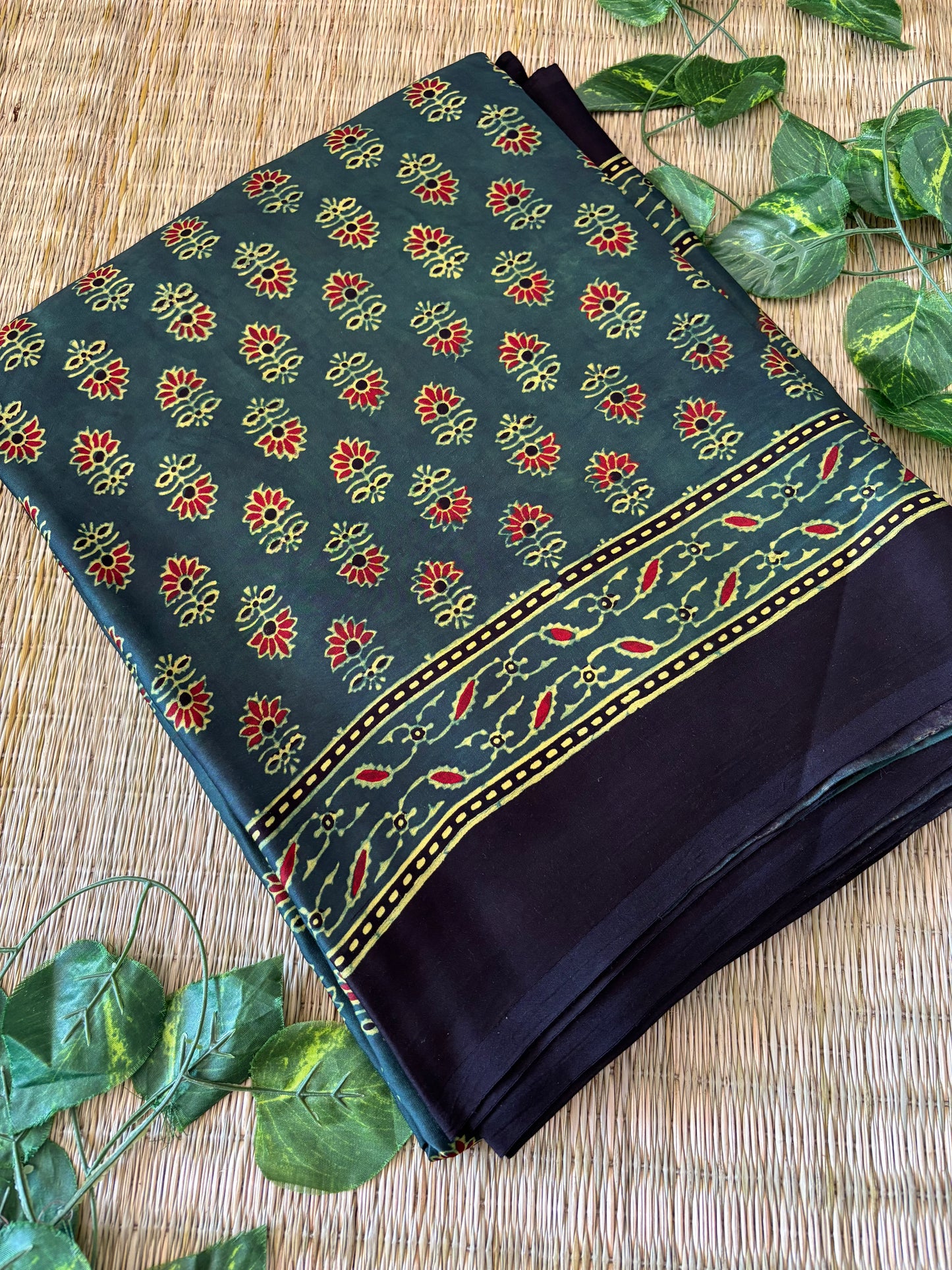 Ajrakh Modal Silk Saree