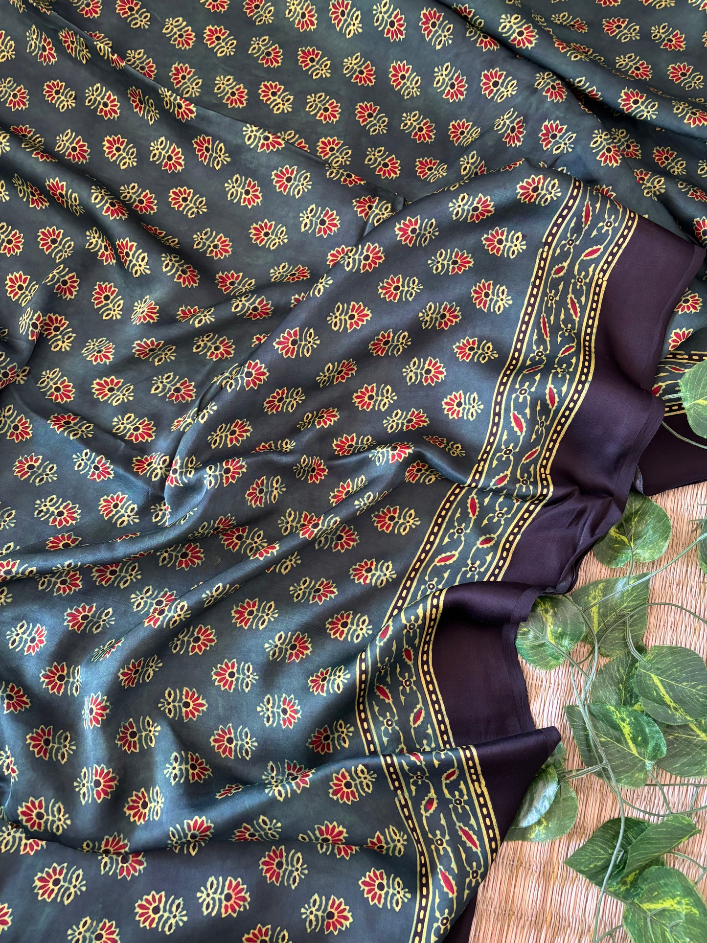 Ajrakh Modal Silk Saree