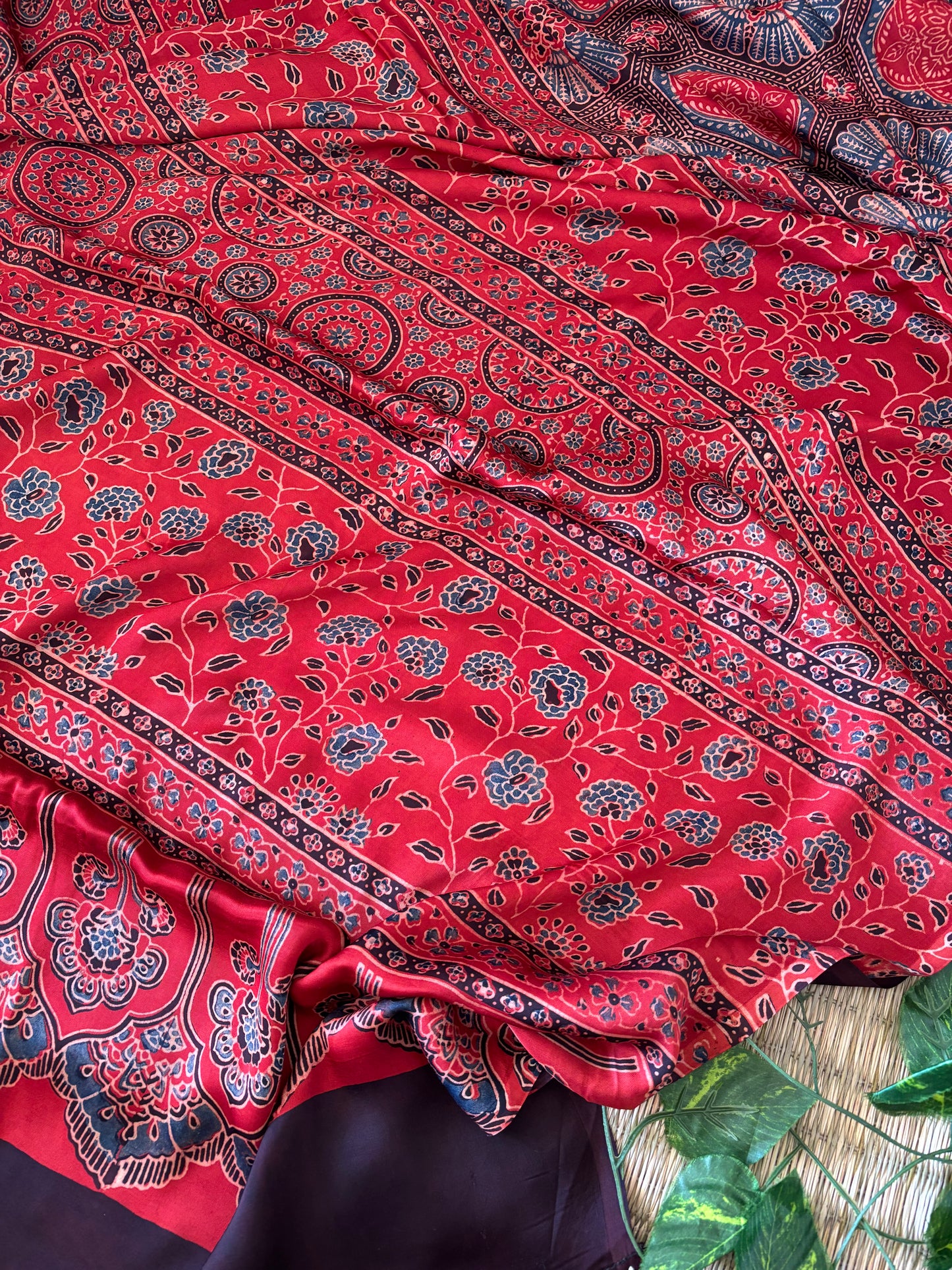 Ajrakh Modal Silk Saree