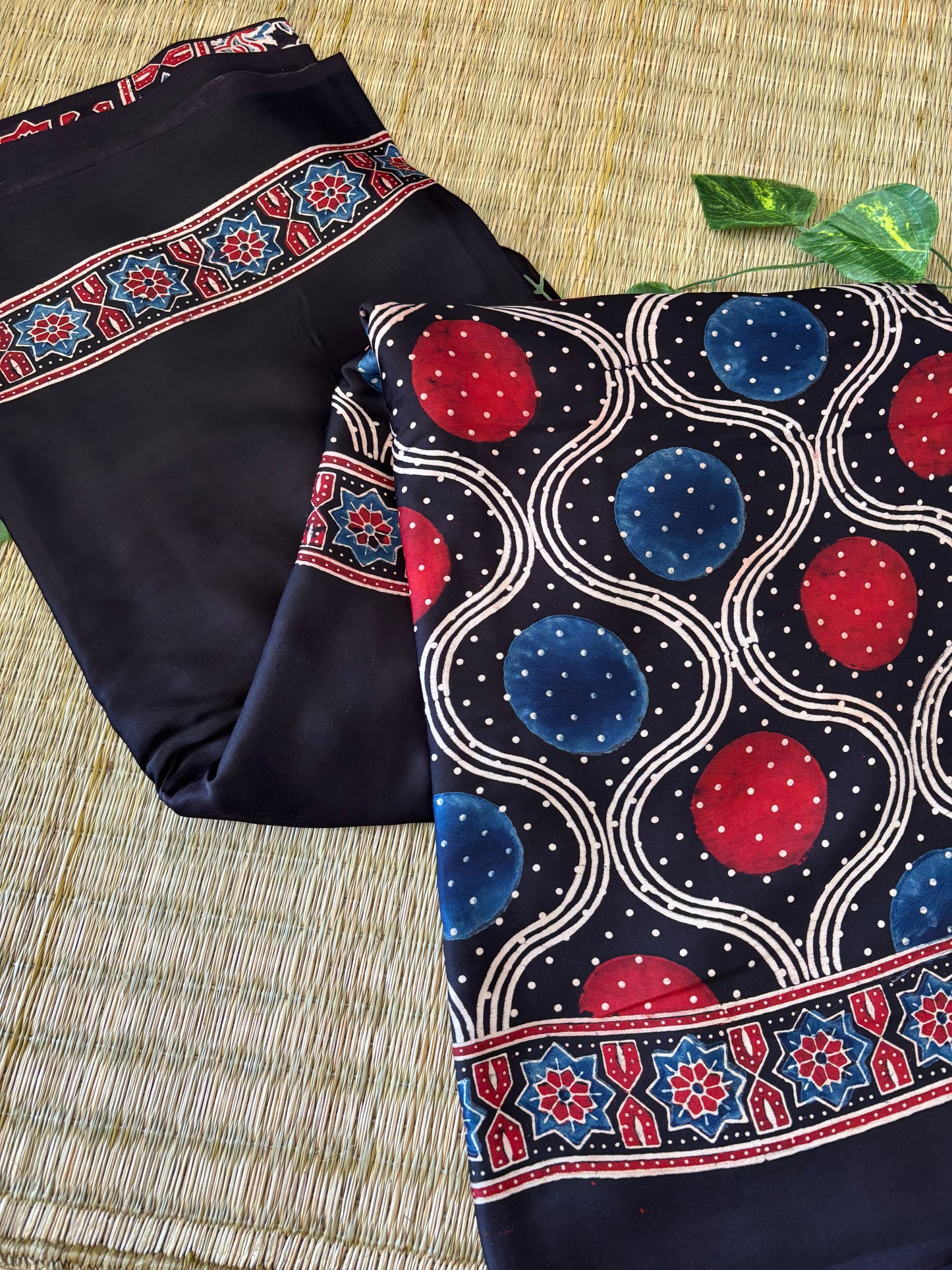 Ajrakh Modal Silk Saree