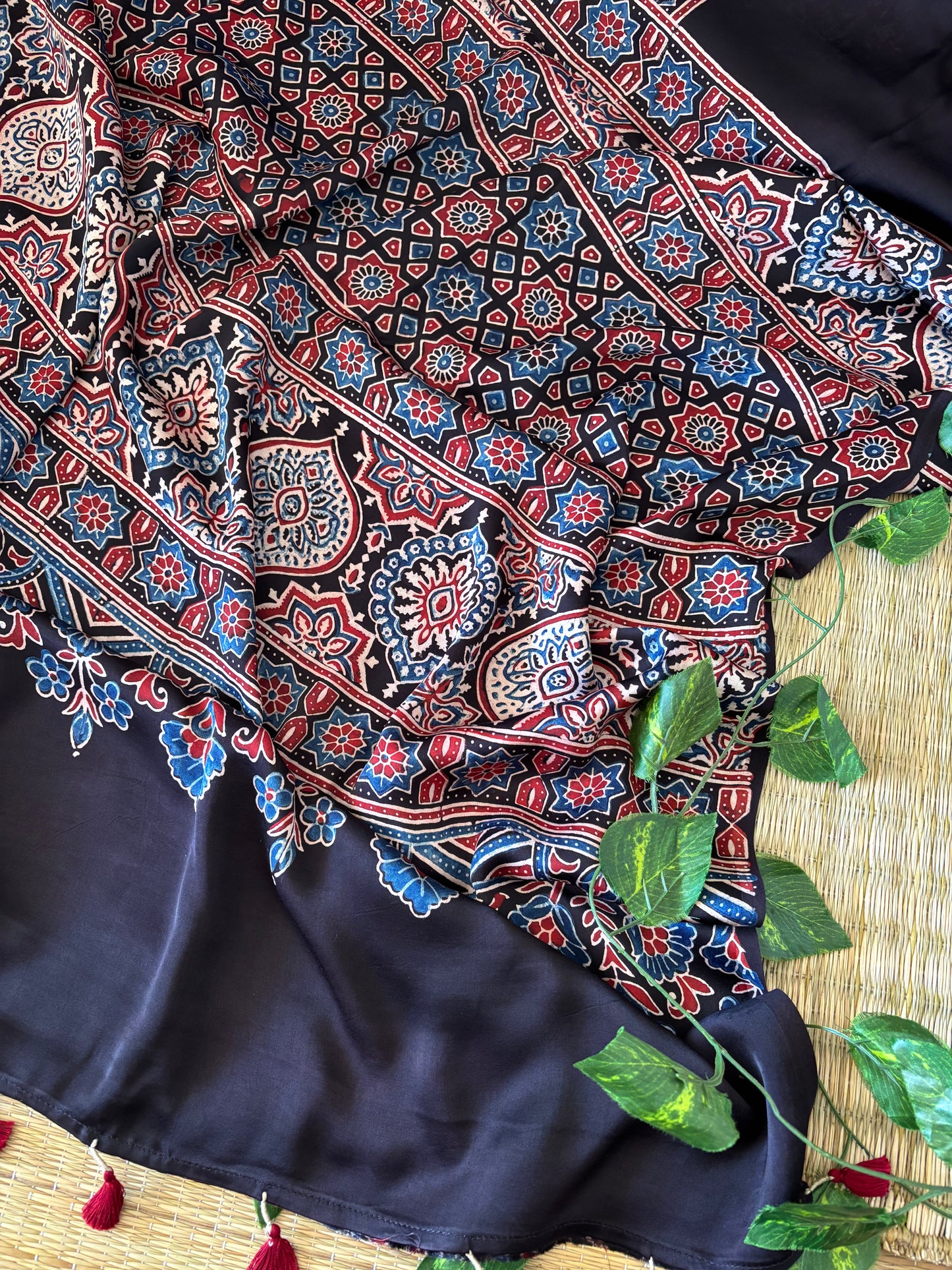 Ajrakh Modal Silk Saree
