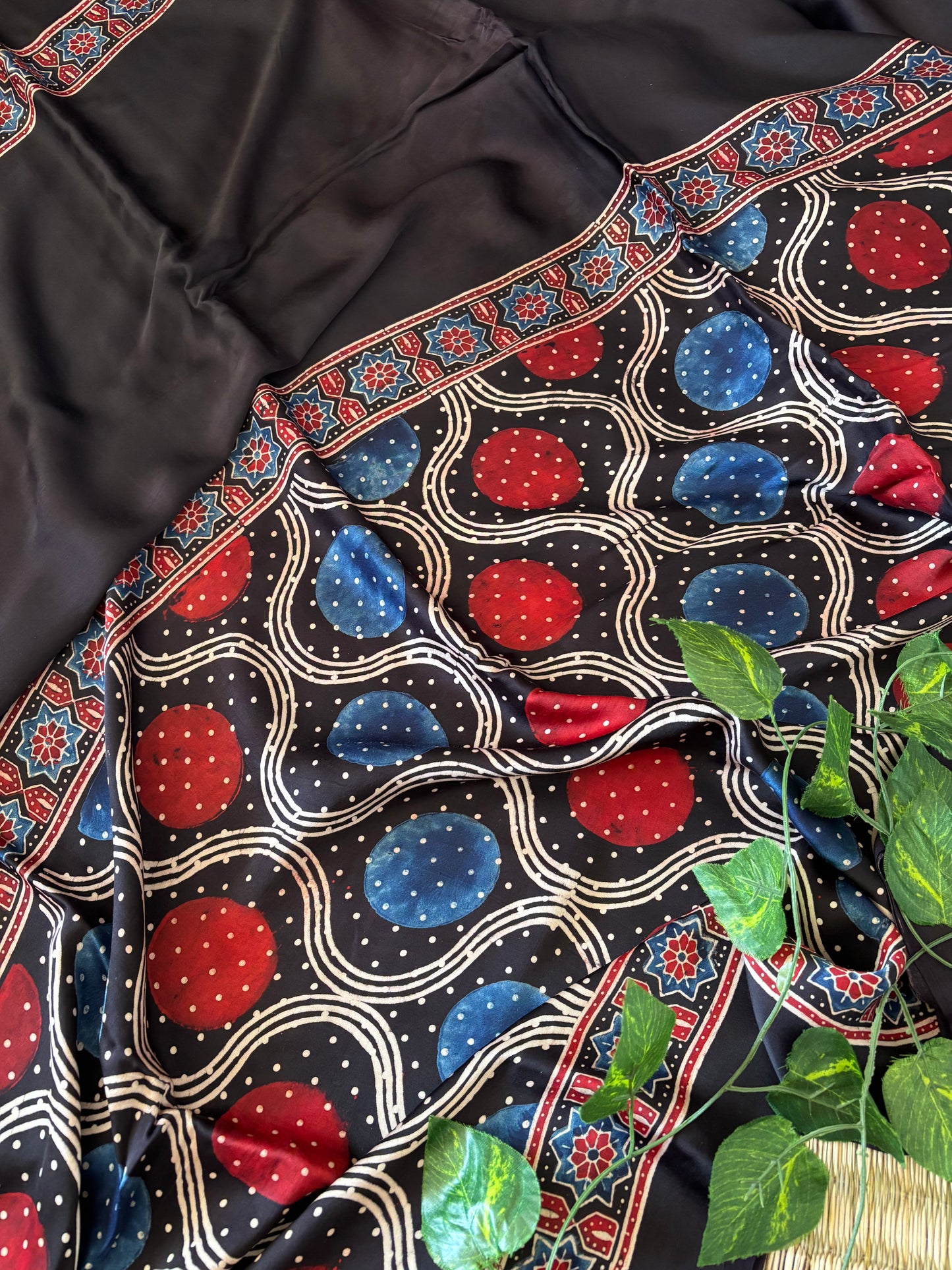 Ajrakh Modal Silk Saree