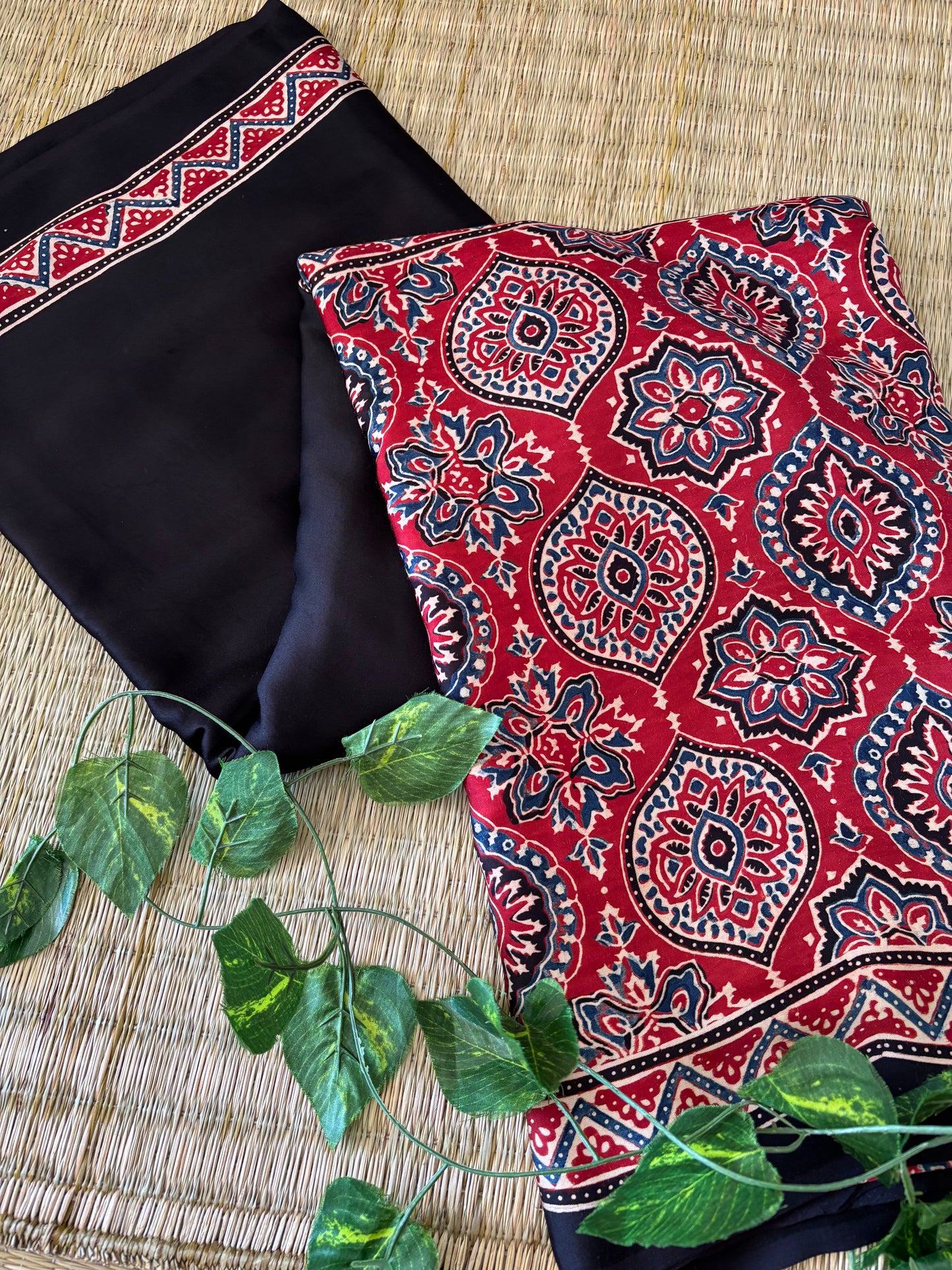 Ajrakh Modal Silk Saree