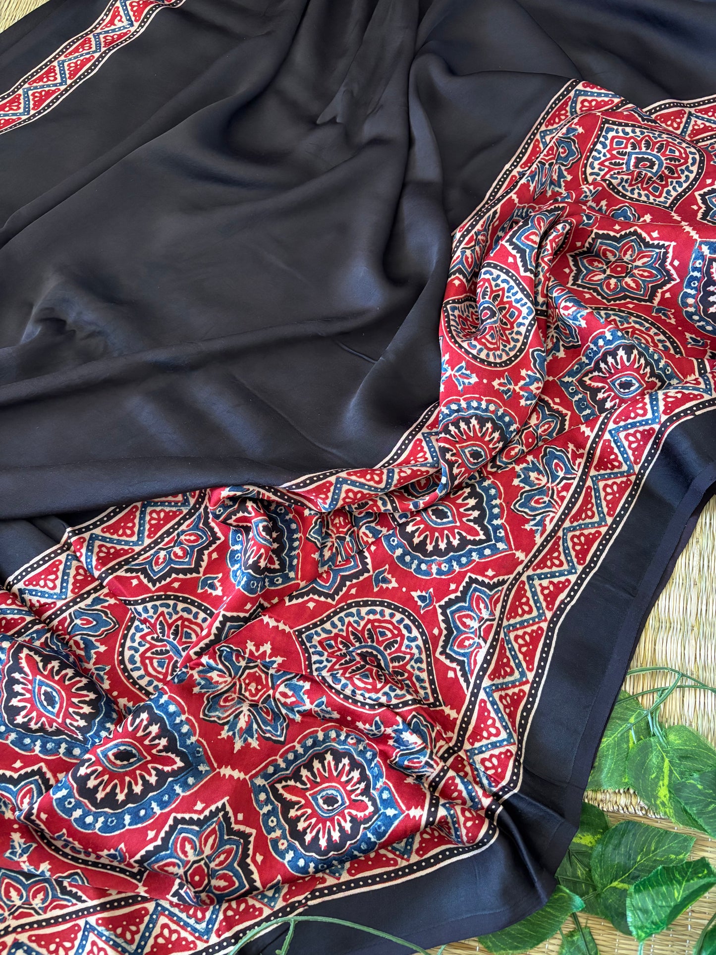 Ajrakh Modal Silk Saree