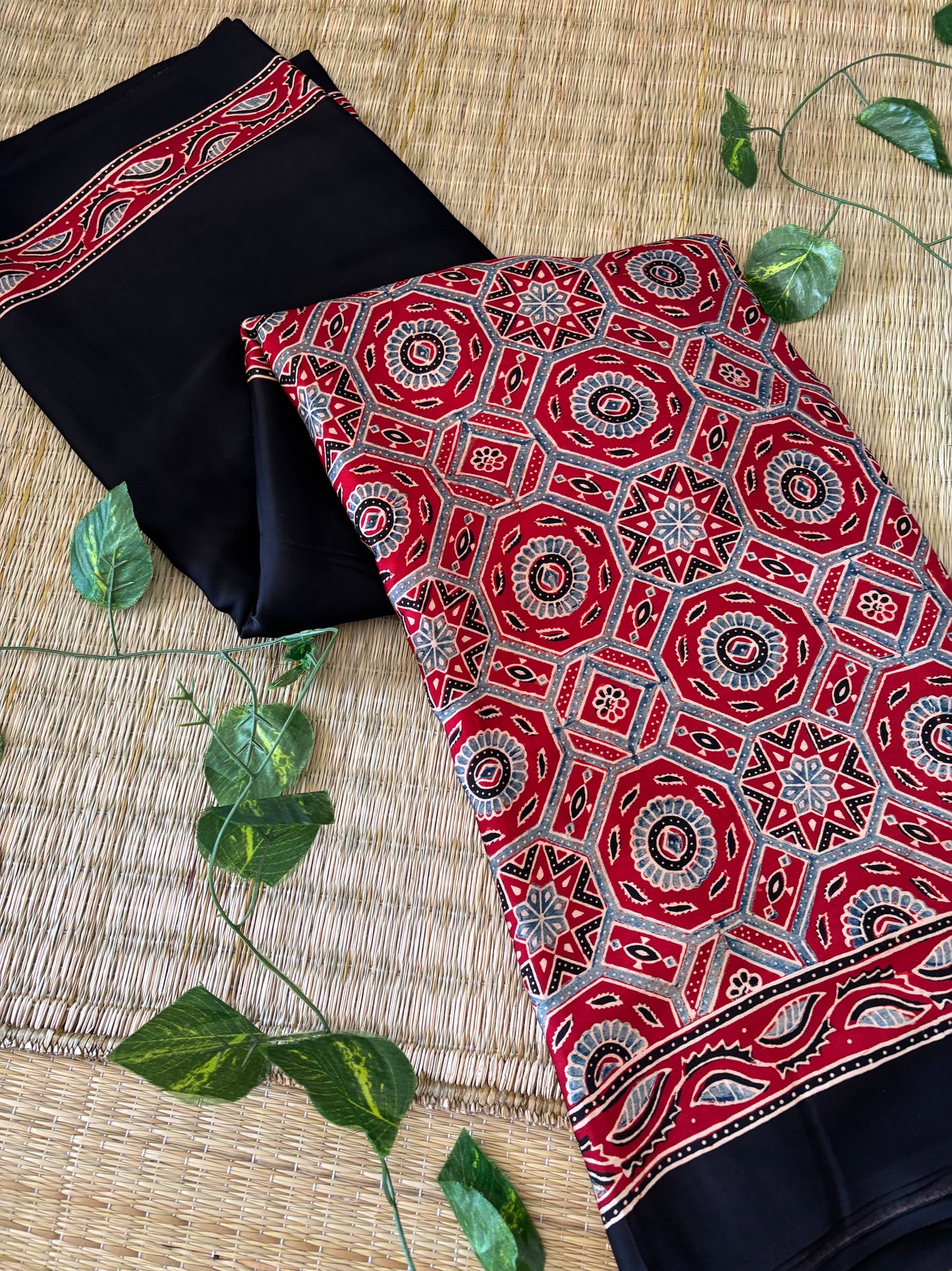 Ajrakh Modal Silk Saree